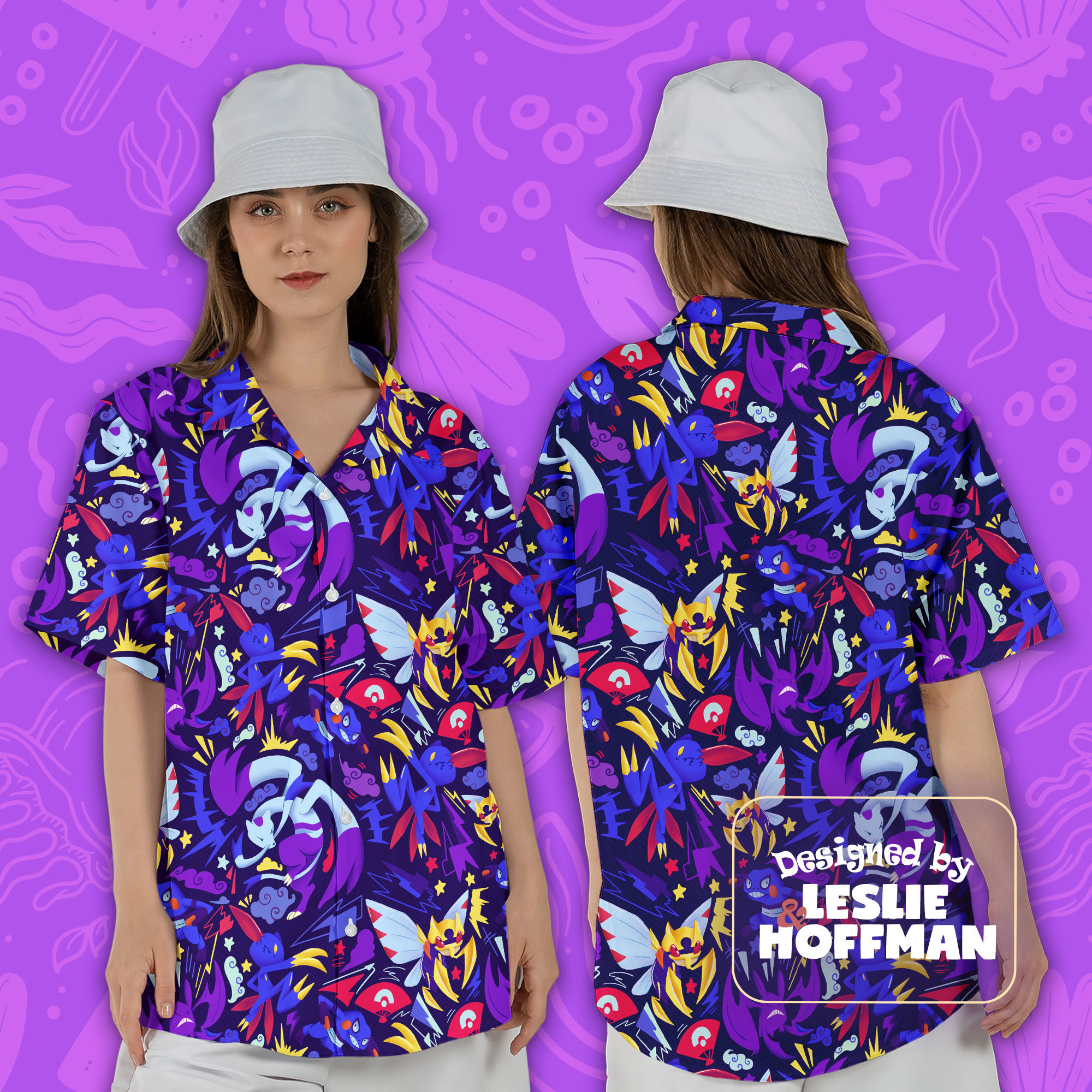 Ninjask Ninja Button Up Shirt - Bug Pokemon Hawaiian Shirt