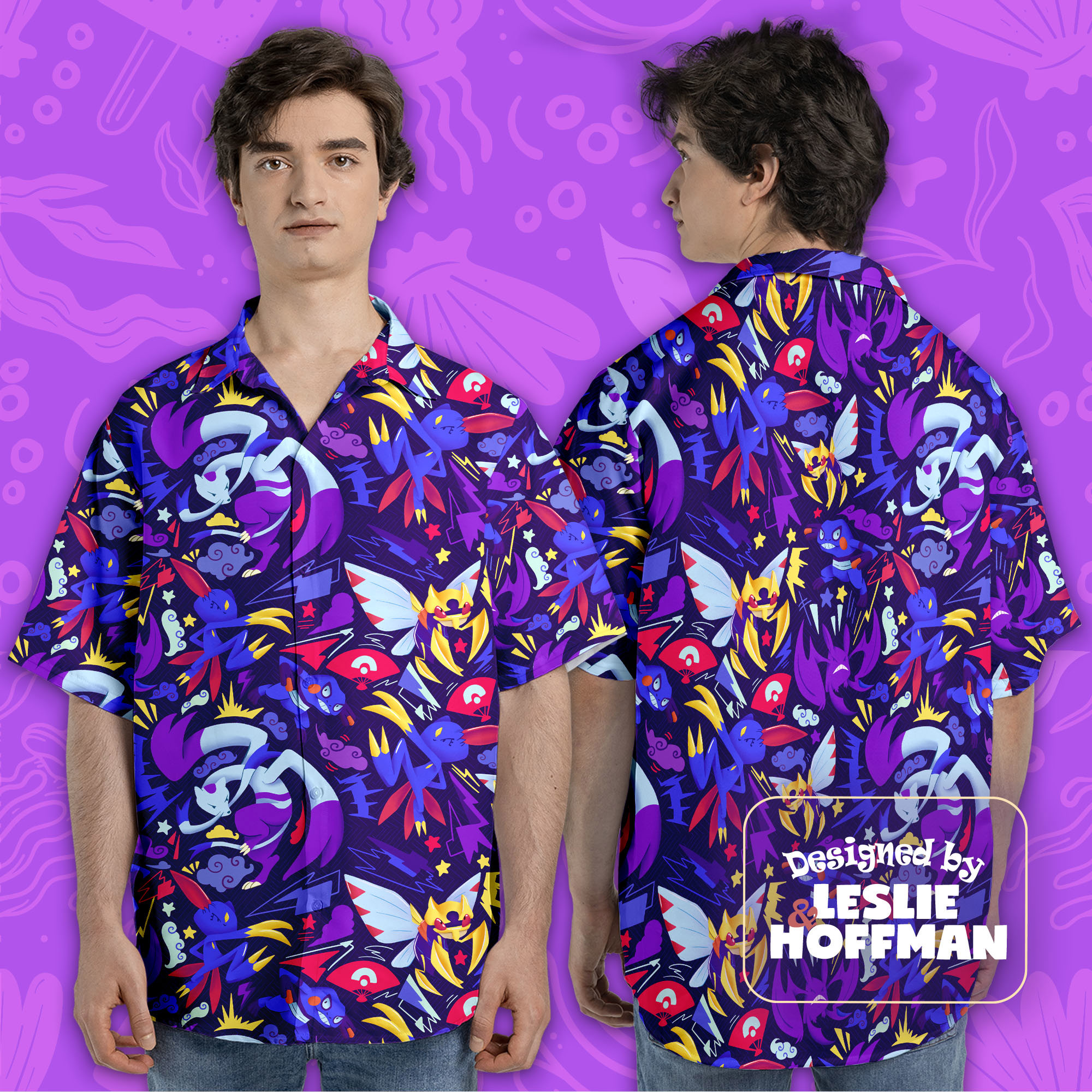 Ninjask Ninja Button Up Shirt - Bug Pokemon Hawaiian Shirt