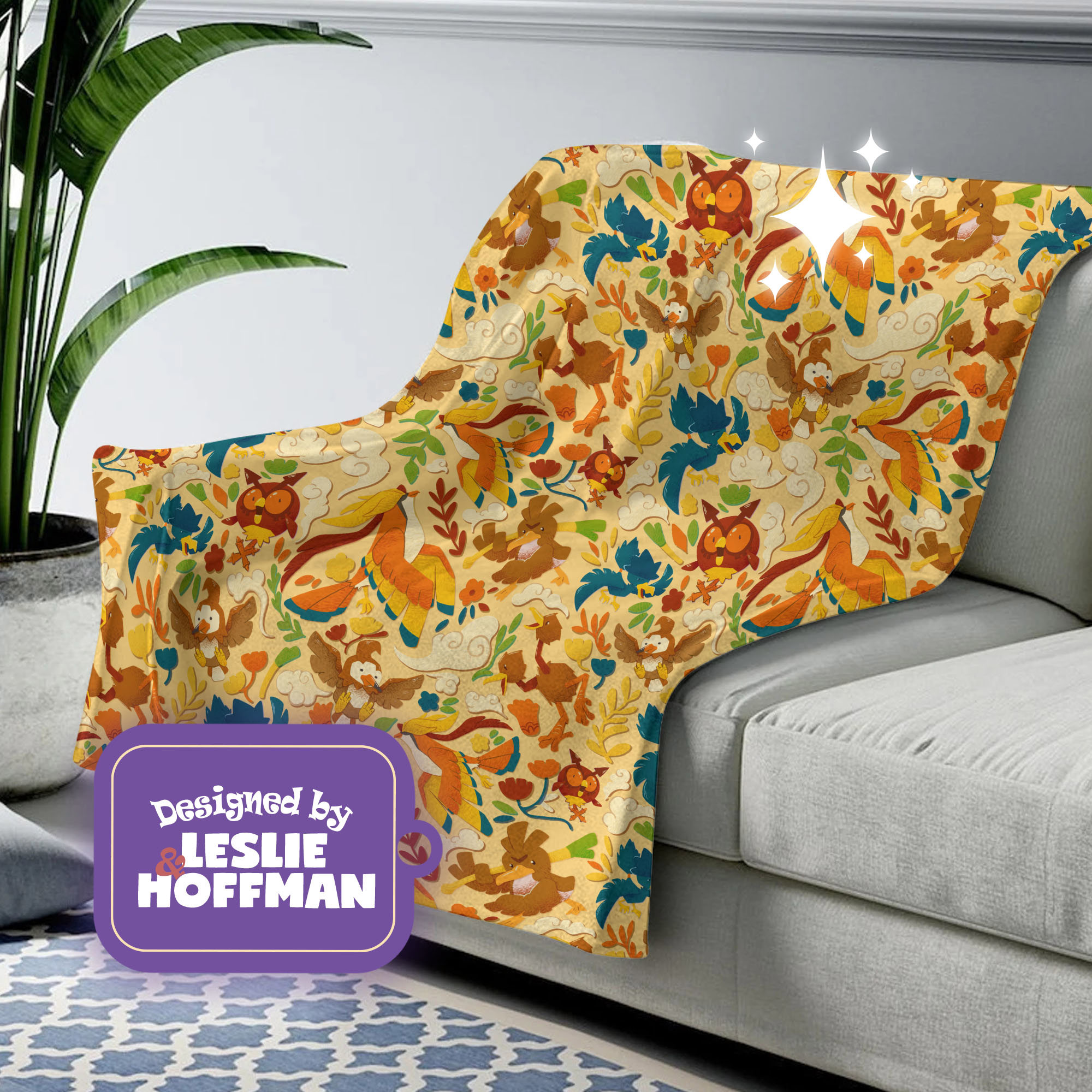 Pidgeot Yellow Pokemon Blankets