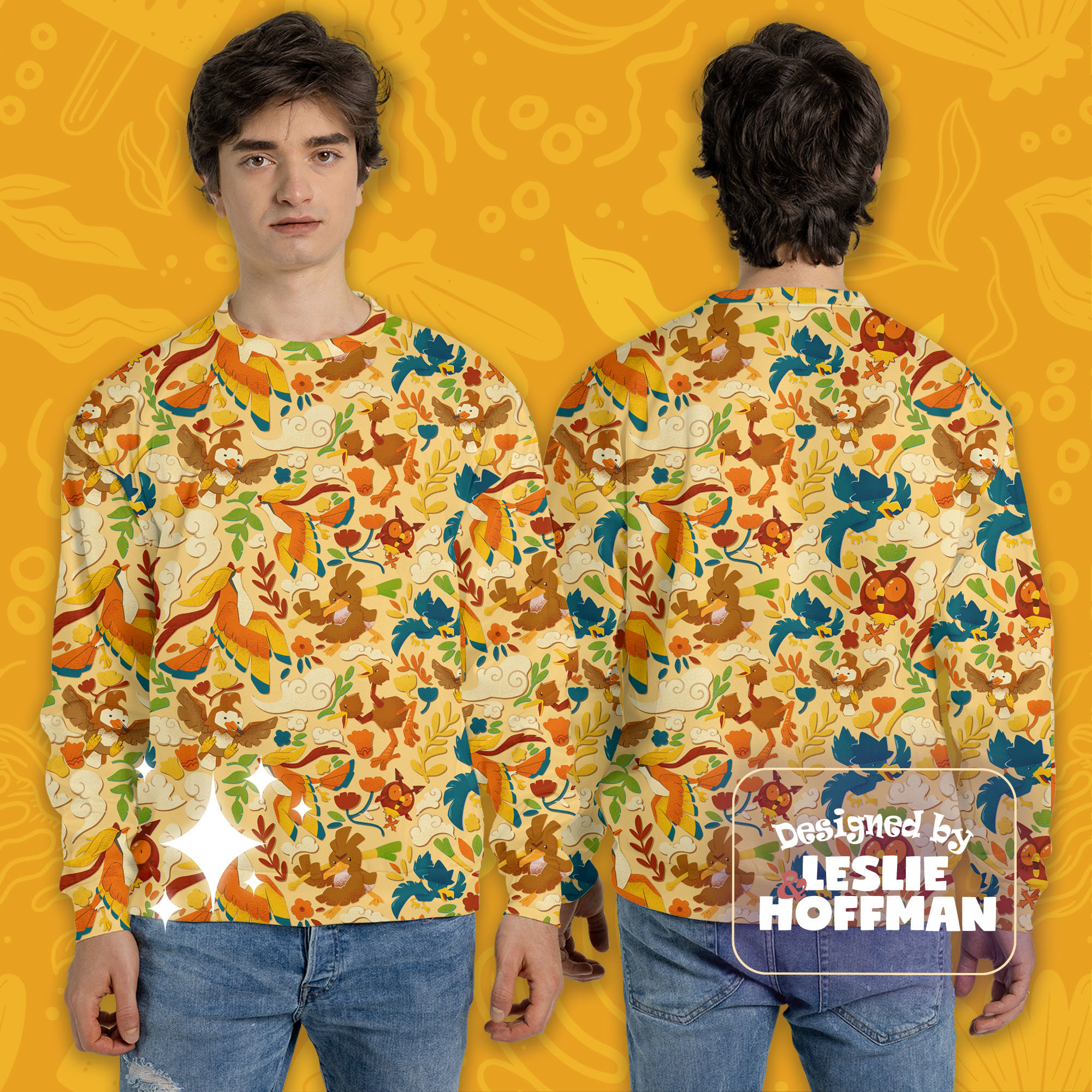 Pidgeot yellow pokemon sweater pokemon sweatshirt