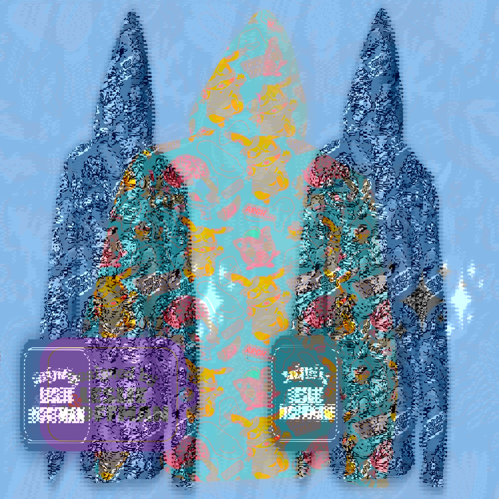 Pikachu zombie jocker blue electric pokemon hoodie