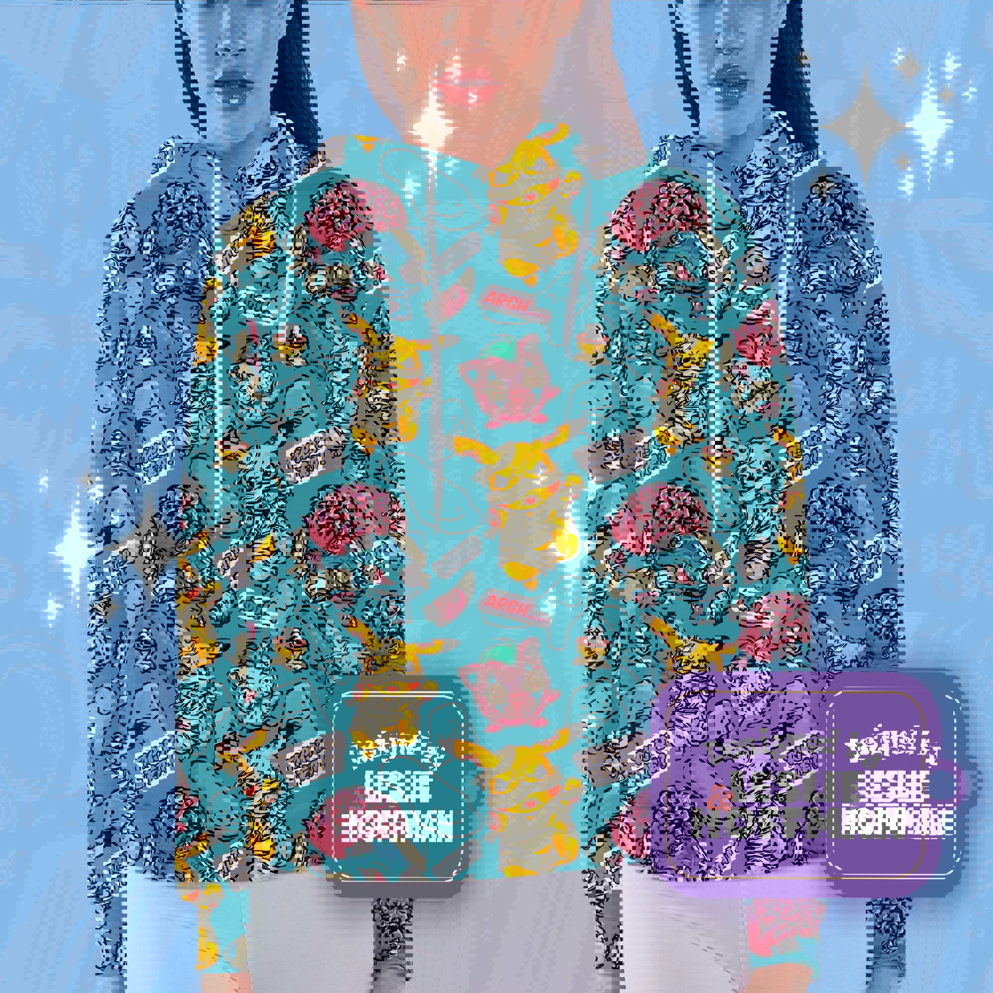 Pikachu zombie jocker blue electric pokemon hoodie