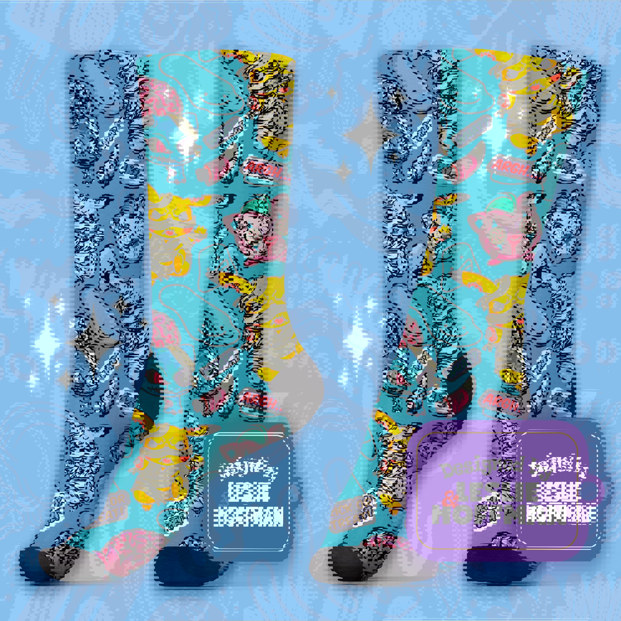 Pikachu Zombie Jocker Blue Electric Pokemon Socks