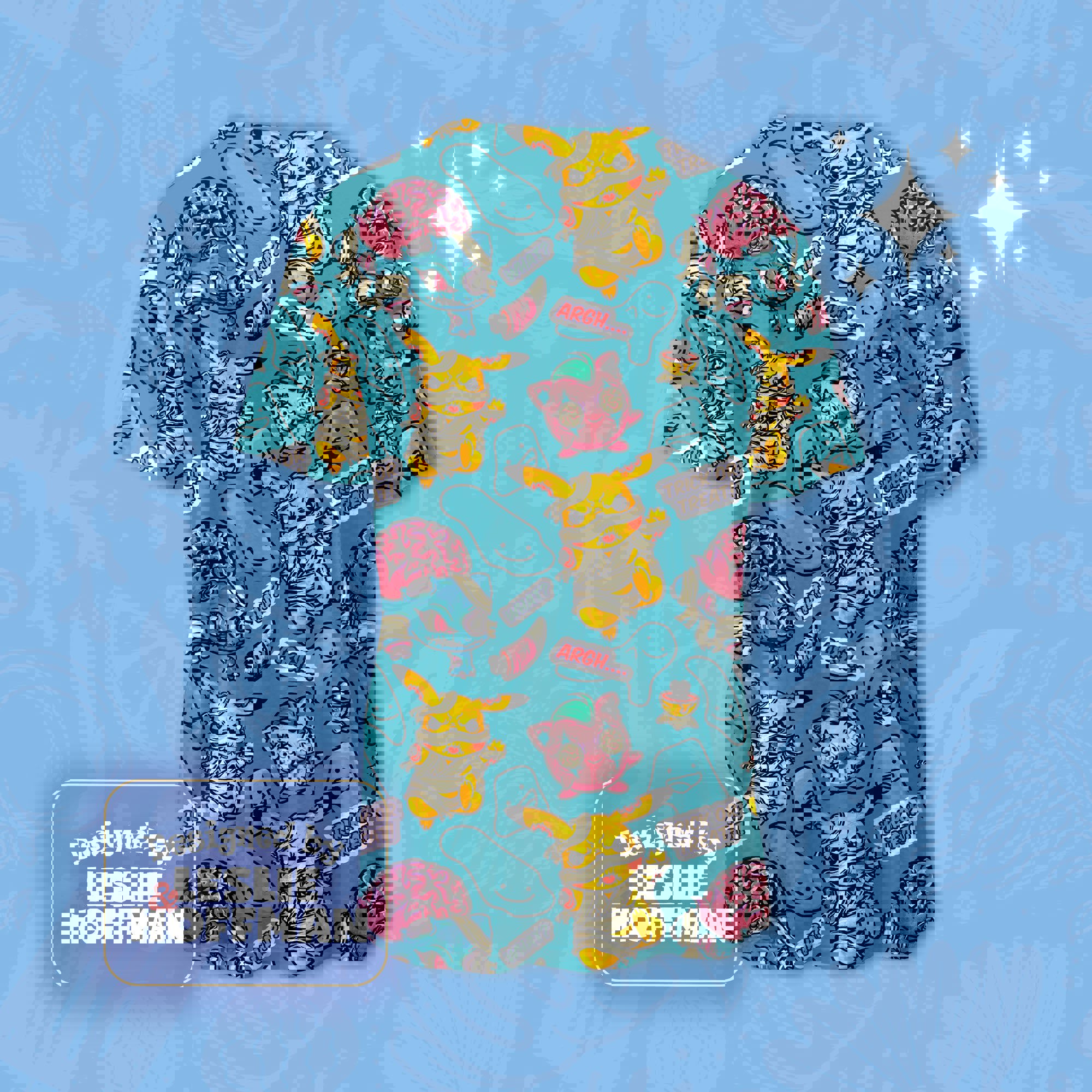 Pikachu Zombie Jocker Blue Pokemon Shirts