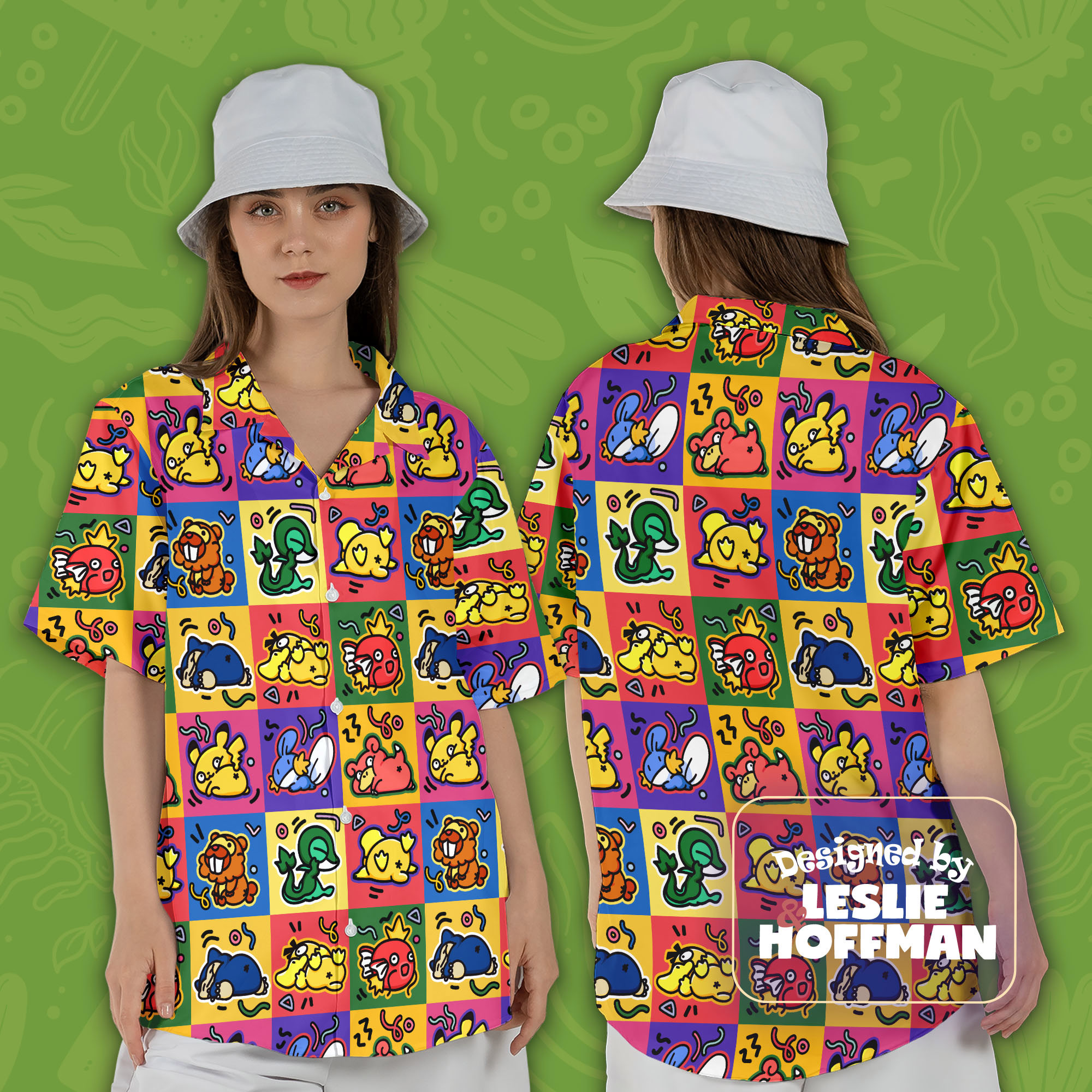 Pokemon Collection Hawaiian Shirt -  Pokemon Button Up Shirt