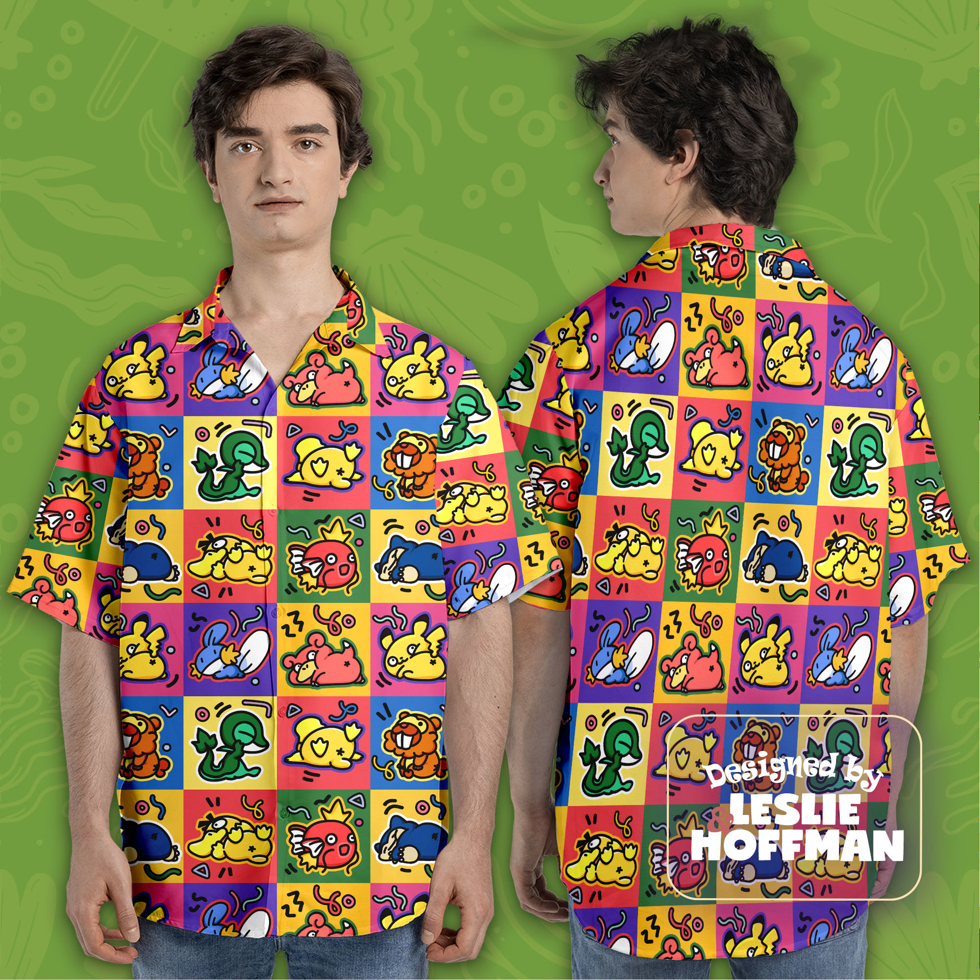 Pokemon Collection Hawaiian Shirt -  Pokemon Button Up Shirt