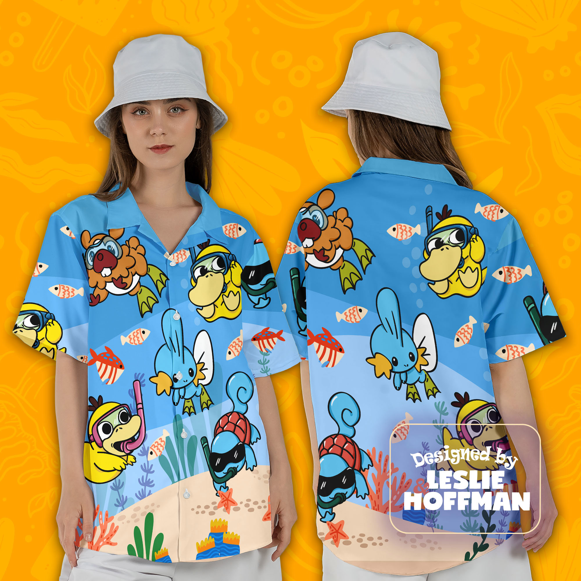 Pokemon Diving Hawaiian Shirt -  Pokemon Button Up Shirt