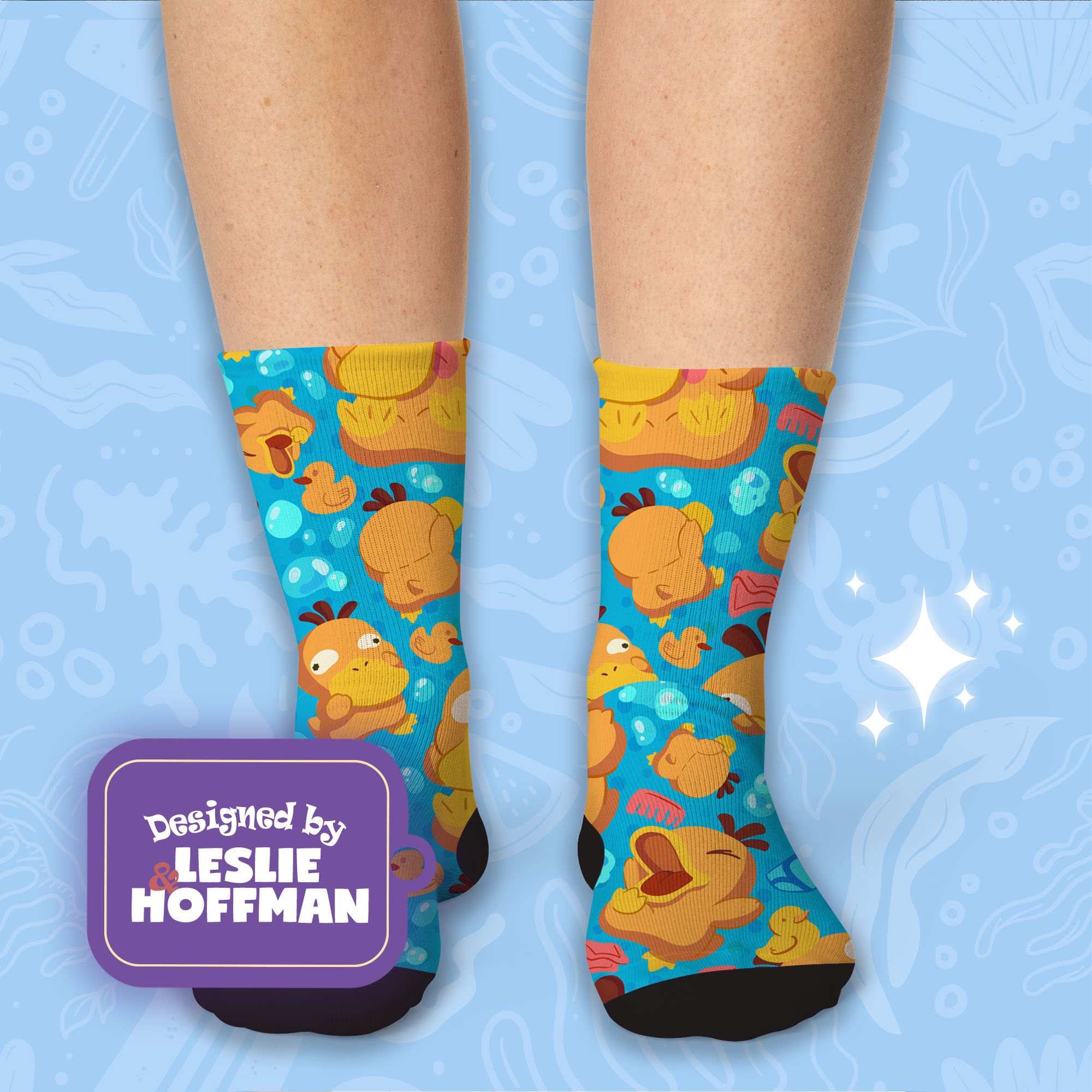 Psyduck Bath Water Pokemon Socks
