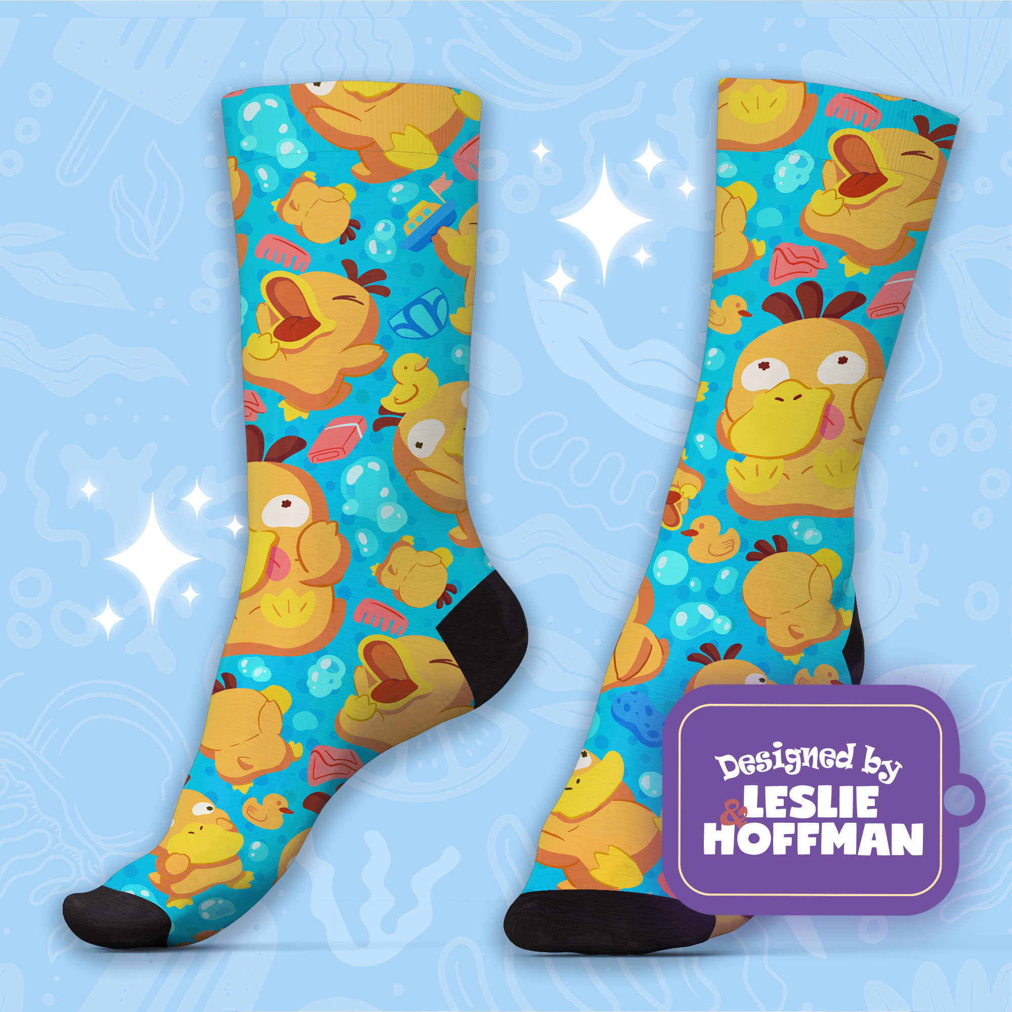 Psyduck Bath Water Pokemon Socks