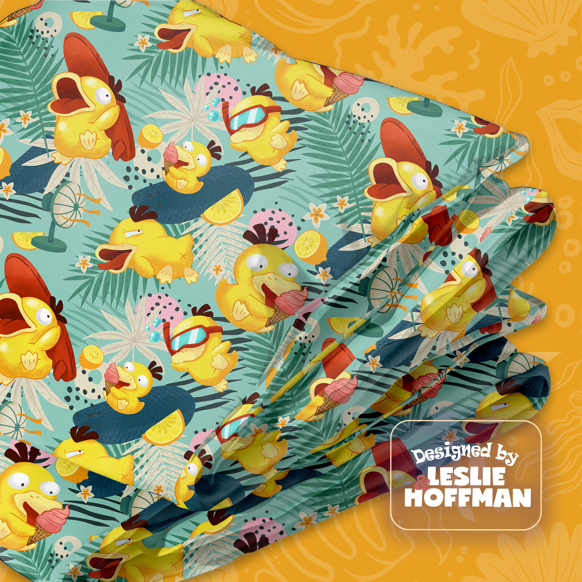 Psyduck Summer Fun Pokemon Blankets