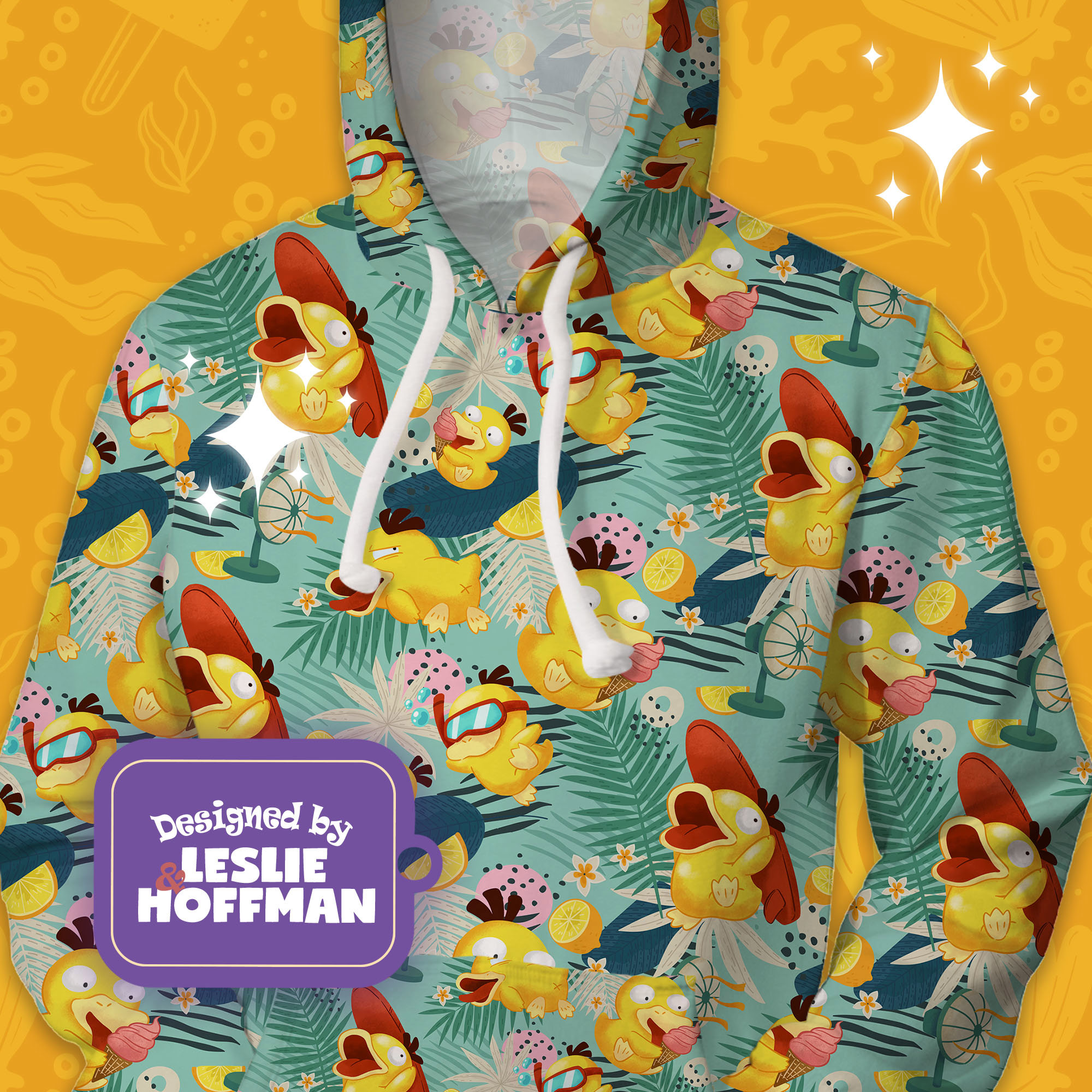 Psyduck summer fun water pokemon hoodies