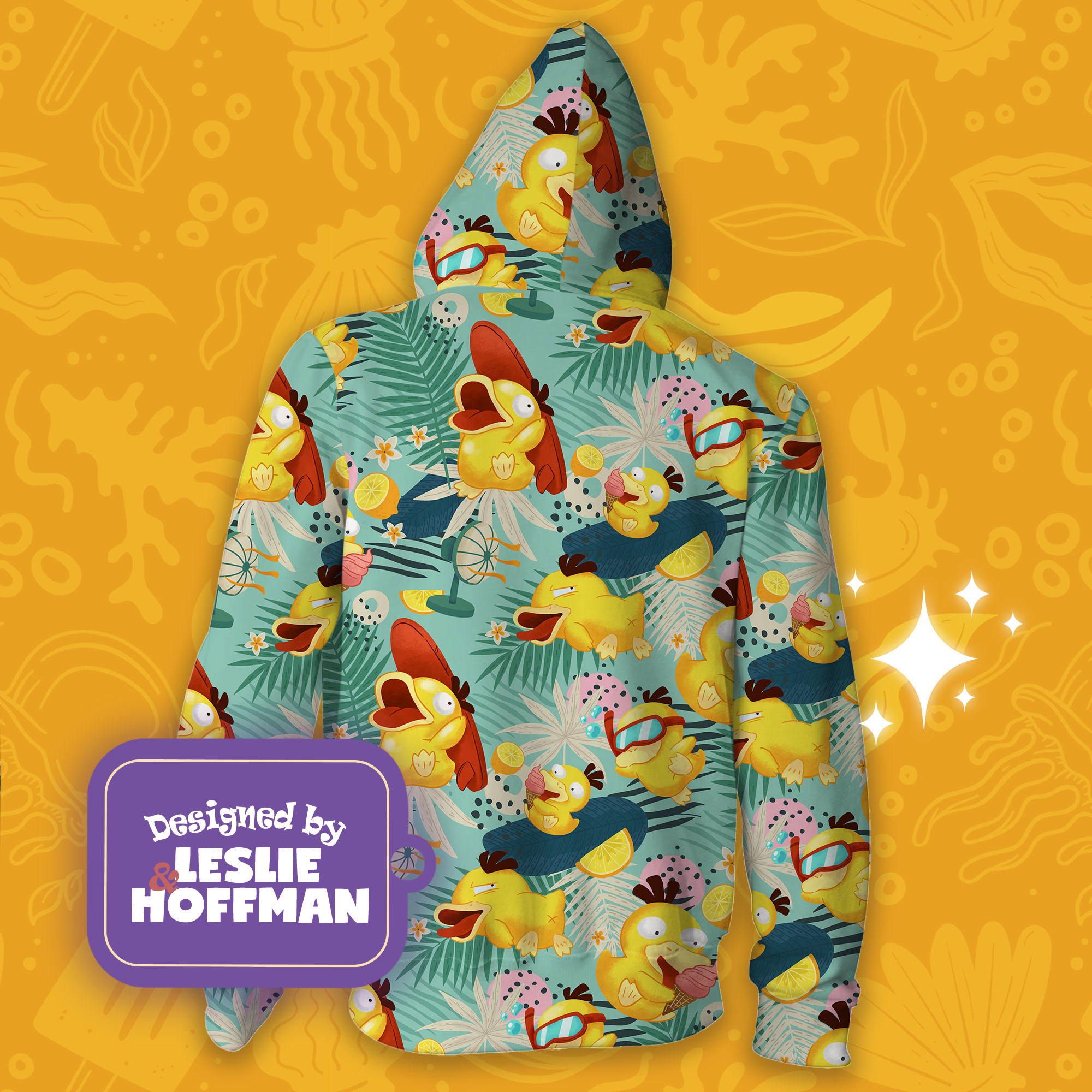 Psyduck summer fun water pokemon hoodies