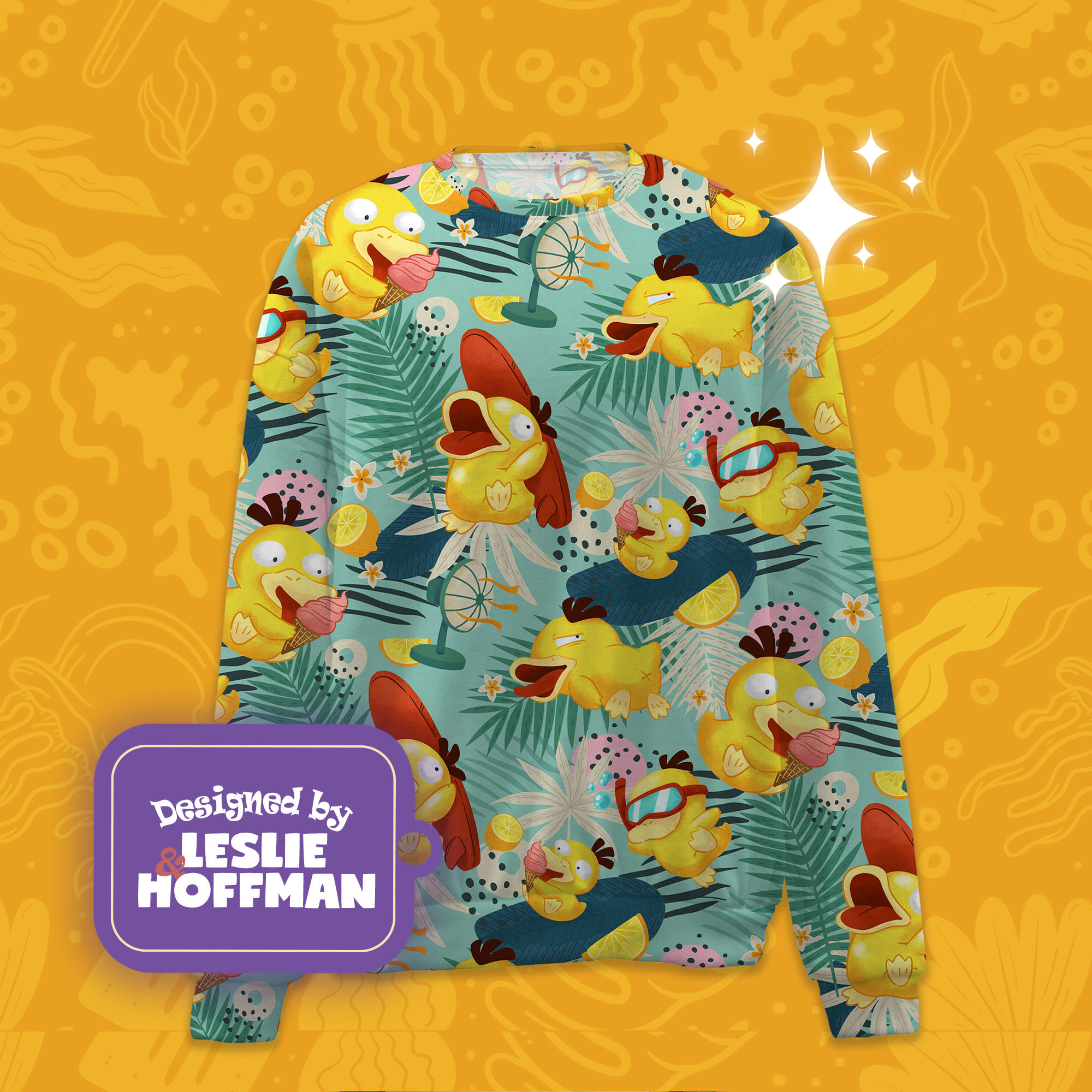 Psyduck summer fun water pokemon sweatshirts