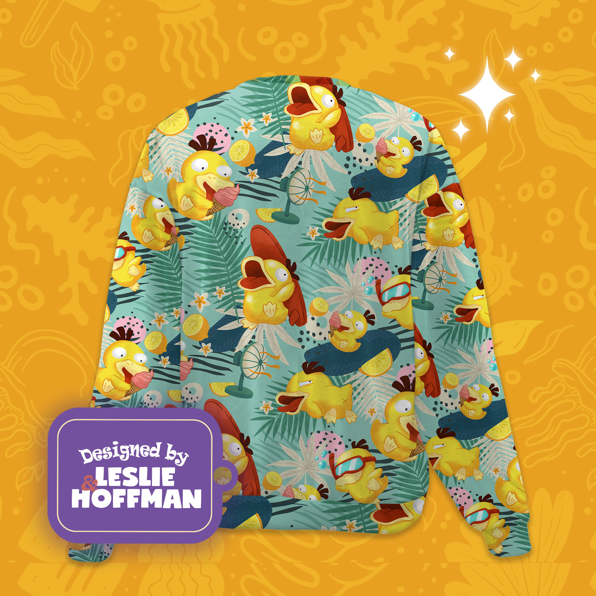 Psyduck summer fun water pokemon sweatshirts