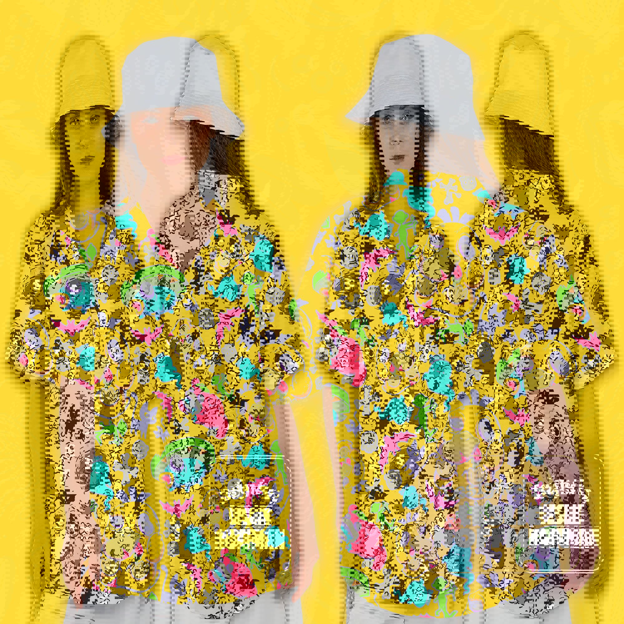 Psyduck Zombie Button Up Shirt - Water Pokemon Hawaiian Shirt