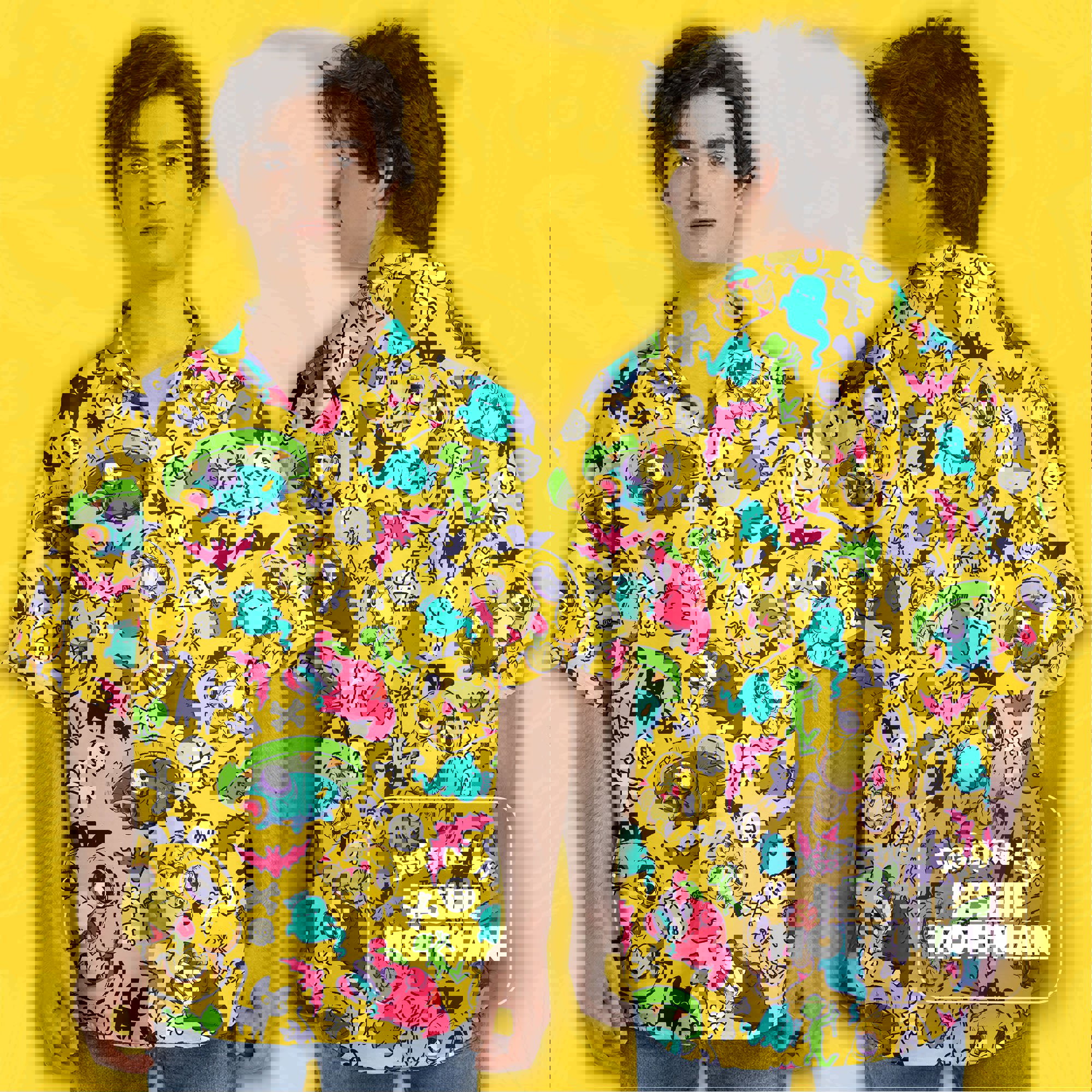 Psyduck Zombie Button Up Shirt - Water Pokemon Hawaiian Shirt