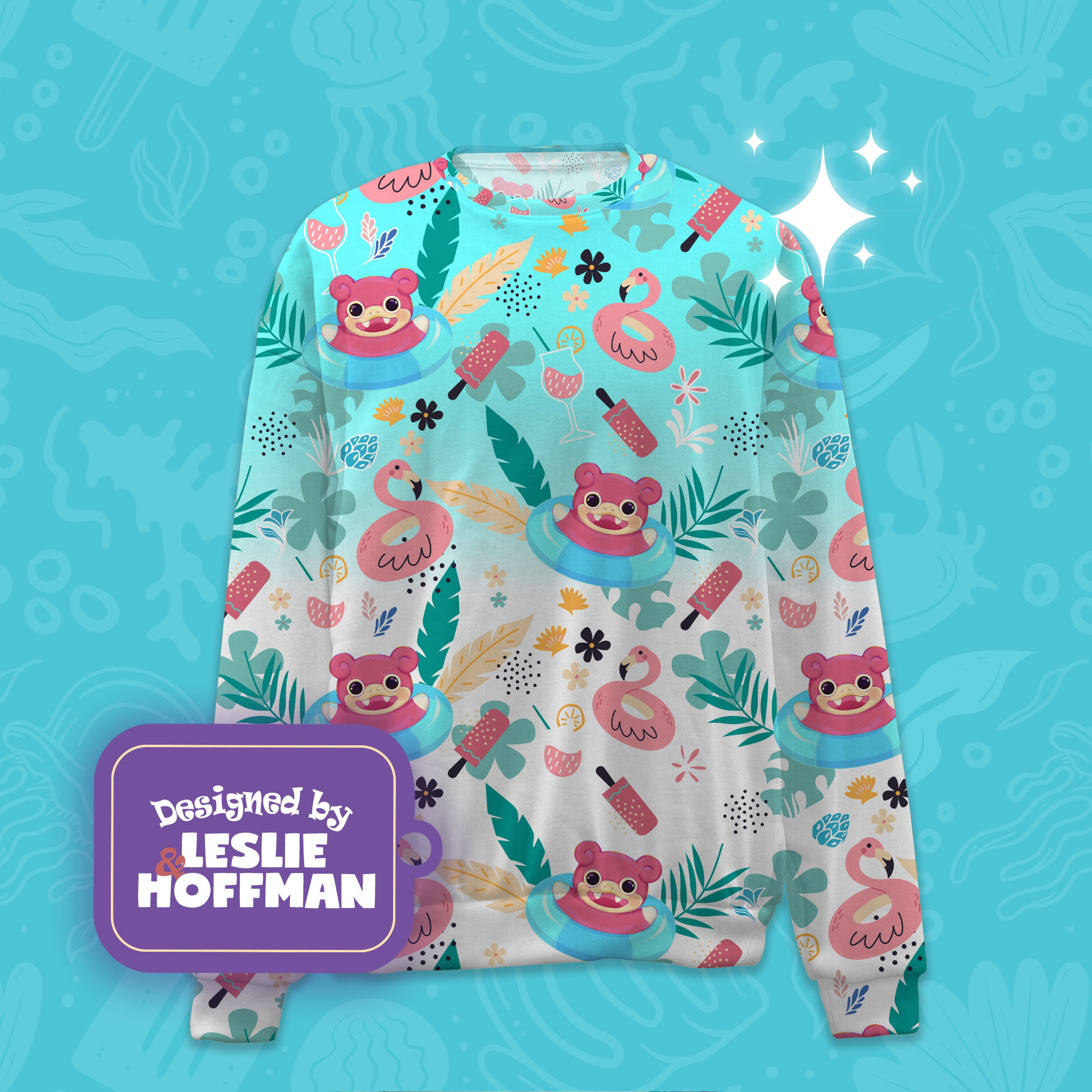 Slowpoke aloha pokemon sweater pokemon sweatshirt