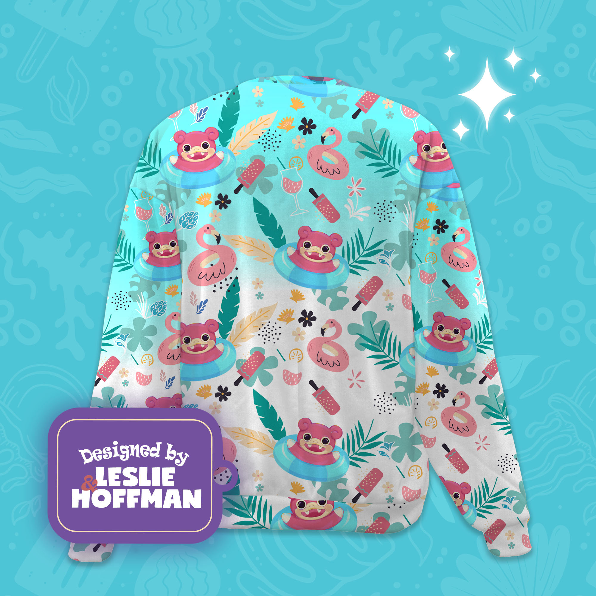 Slowpoke aloha pokemon sweater pokemon sweatshirt