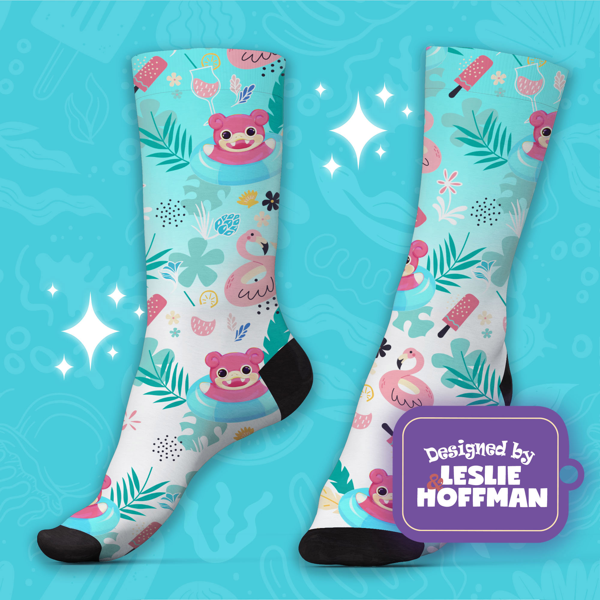 Slowpoke Aloha Socks Pokemon Gifts Socks