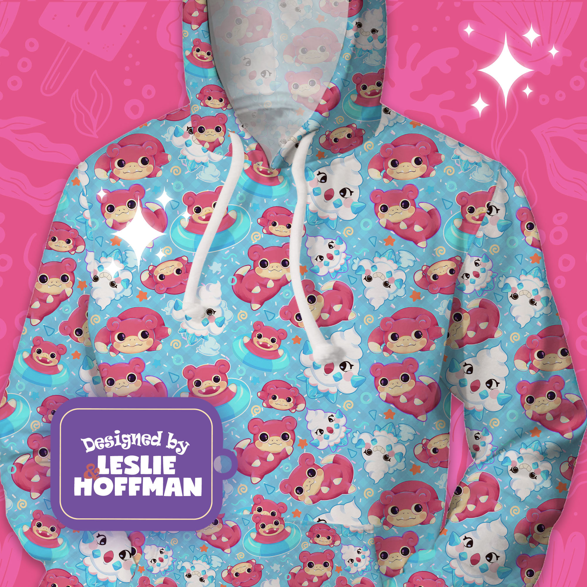 Slowpoke blue pokemon hoodies