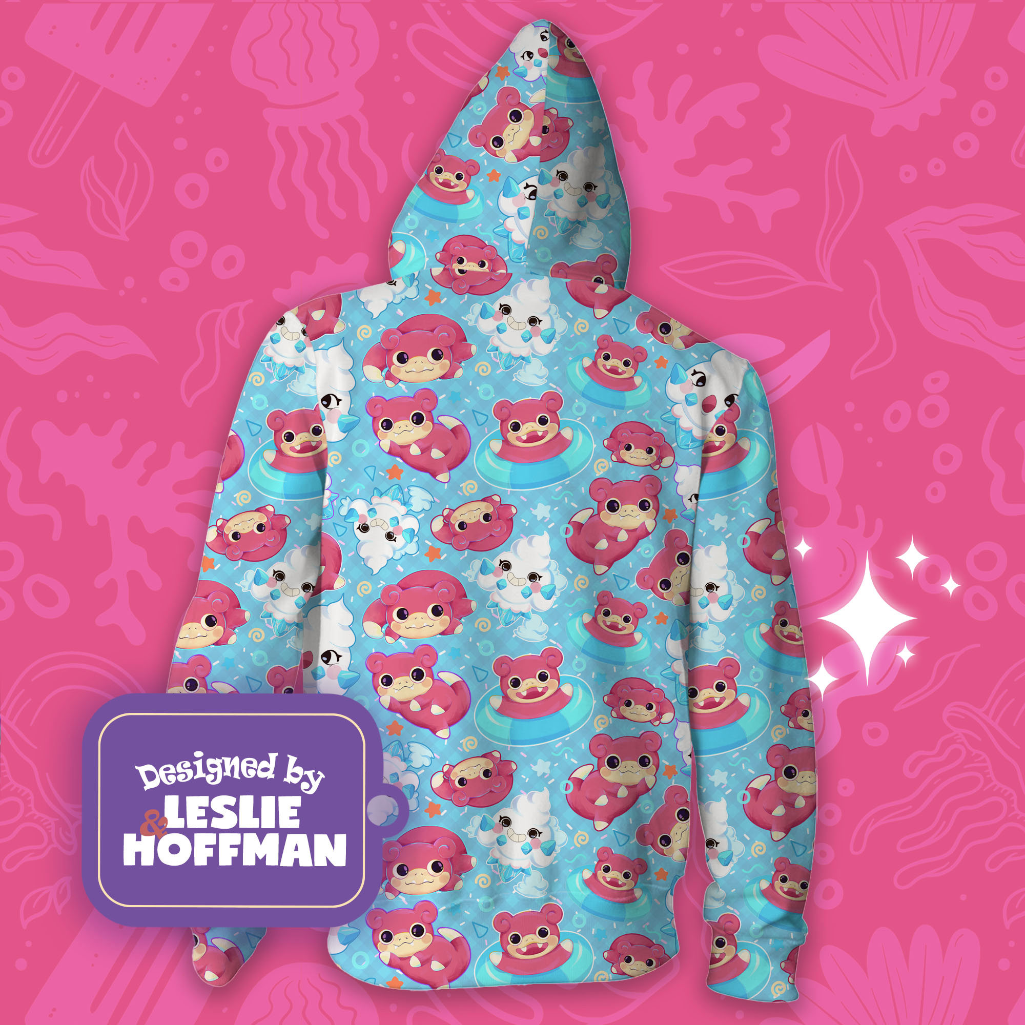 Slowpoke blue pokemon hoodies