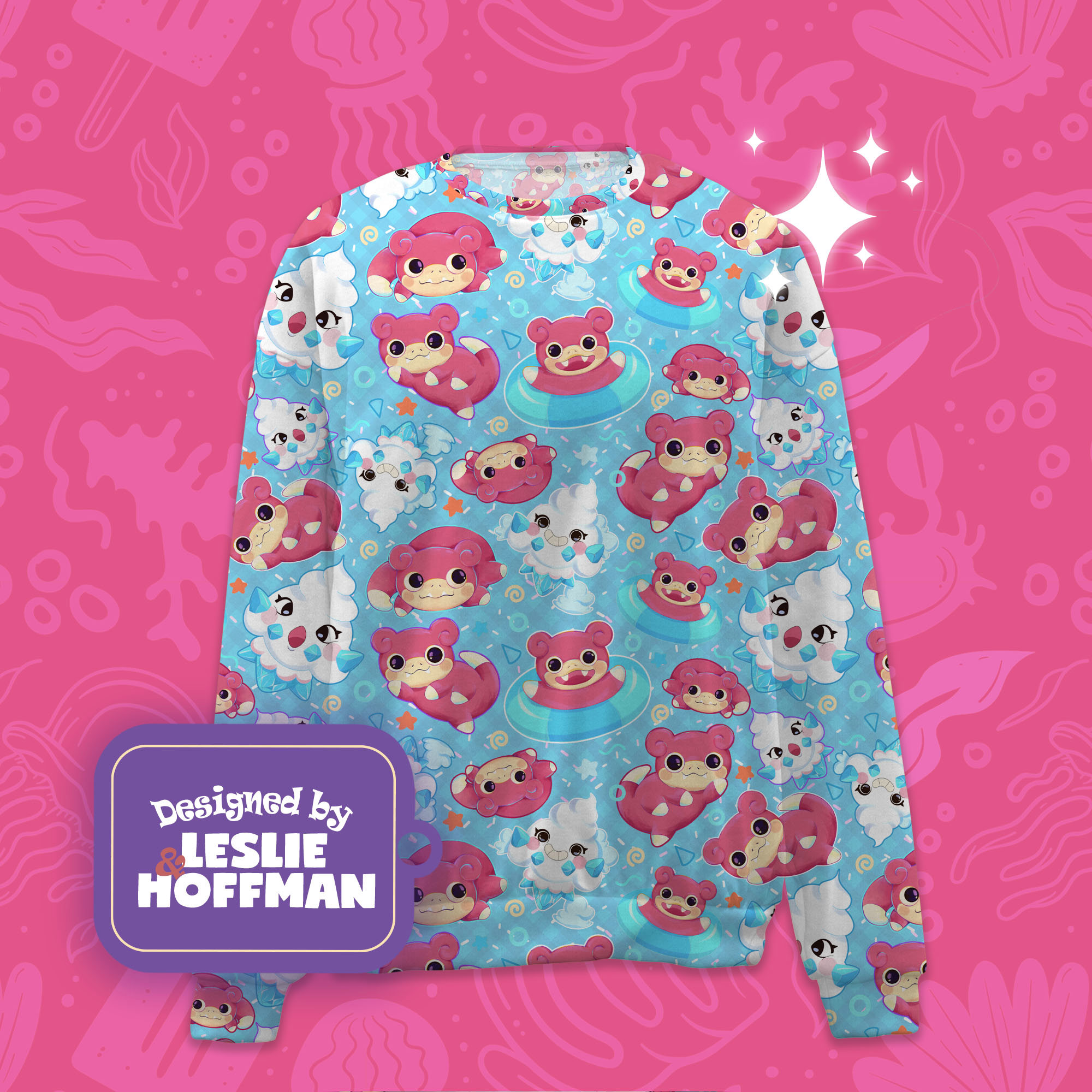 Slowpoke blue psychic pokemon sweatshirt