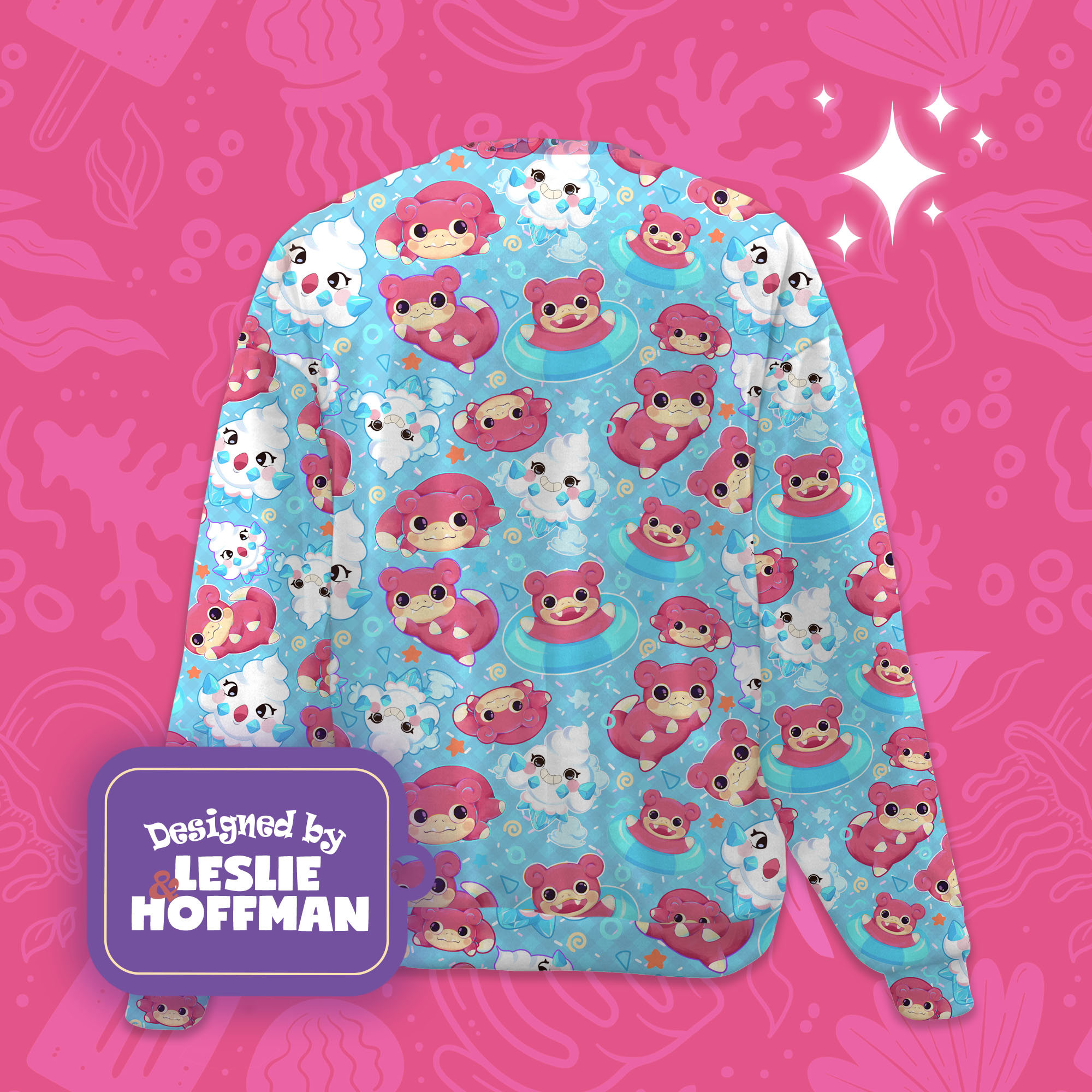 Slowpoke blue psychic pokemon sweatshirt