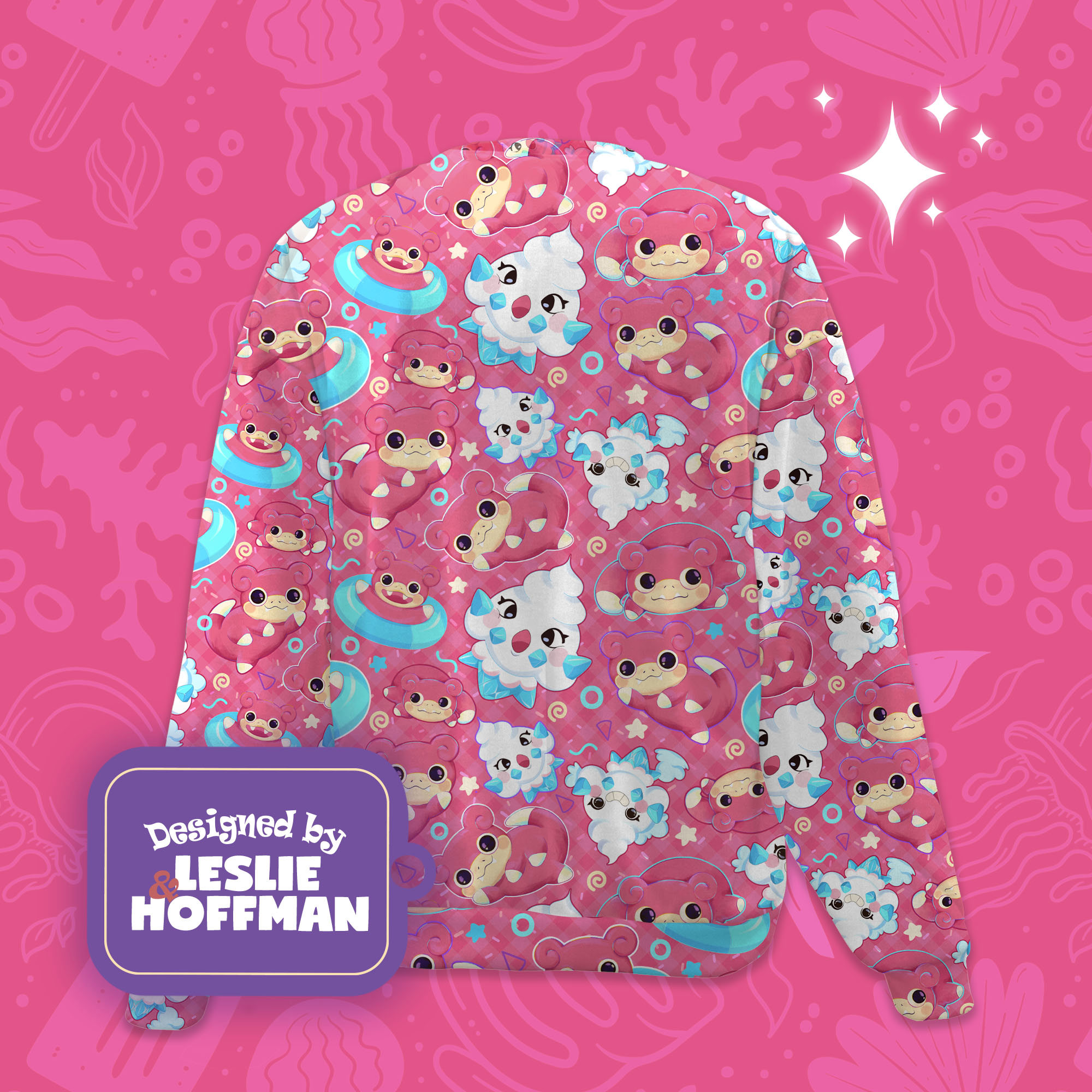 Slowpoke pink pokemon sweatshirt