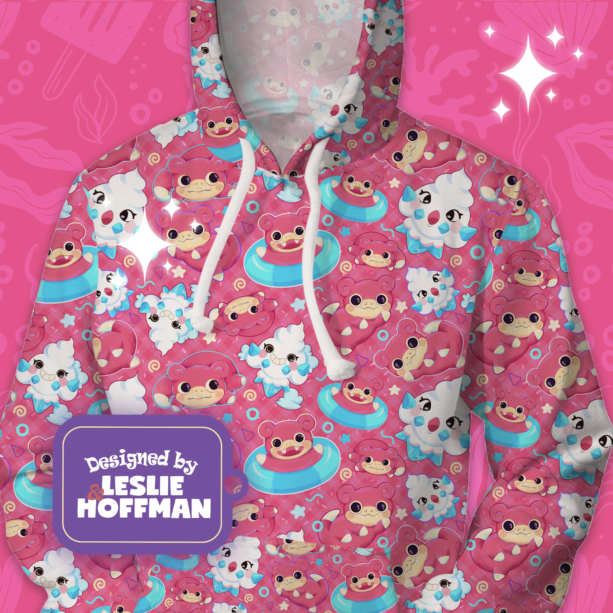 Slowpoke pink psychic pokemon hoodies