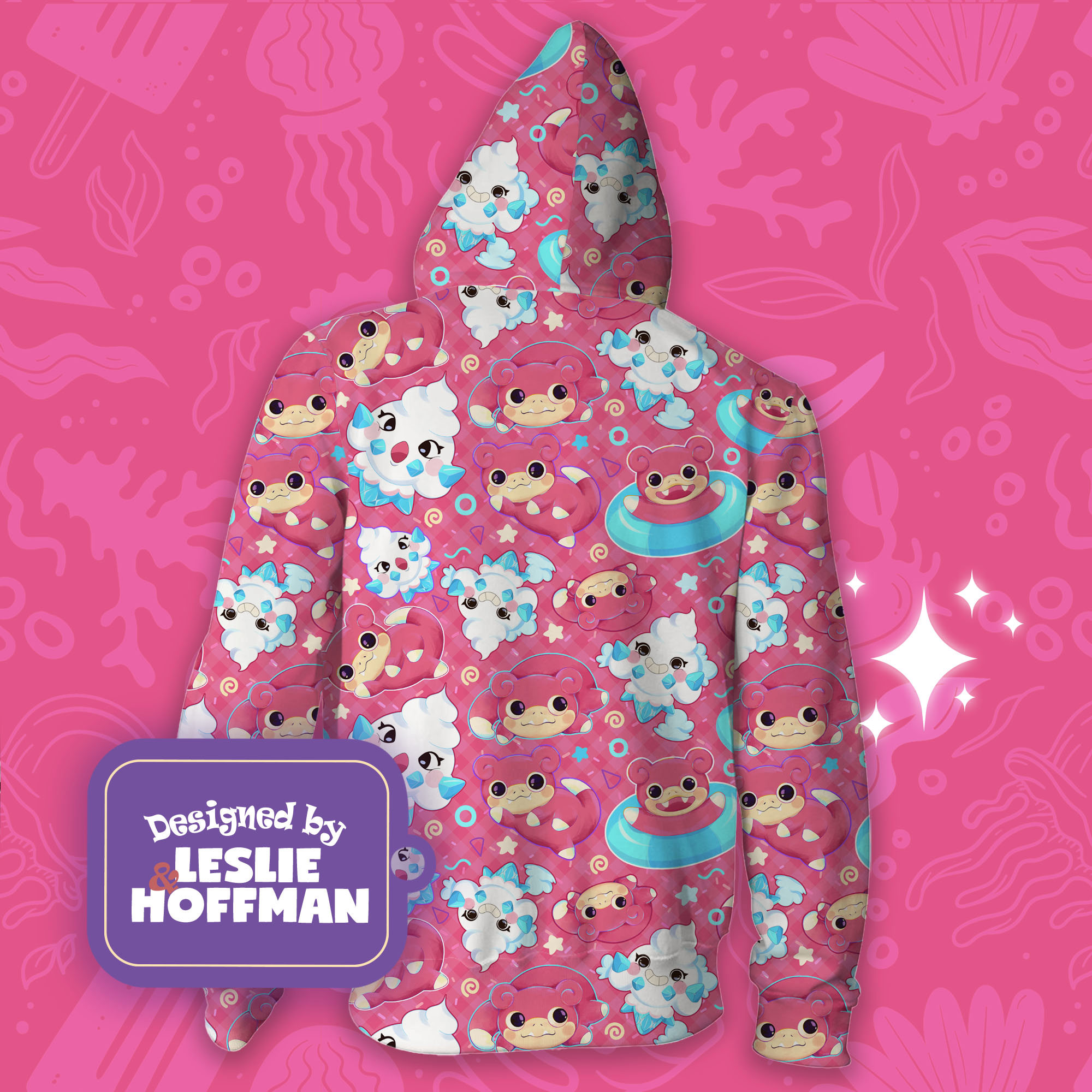 Slowpoke pink psychic pokemon hoodies