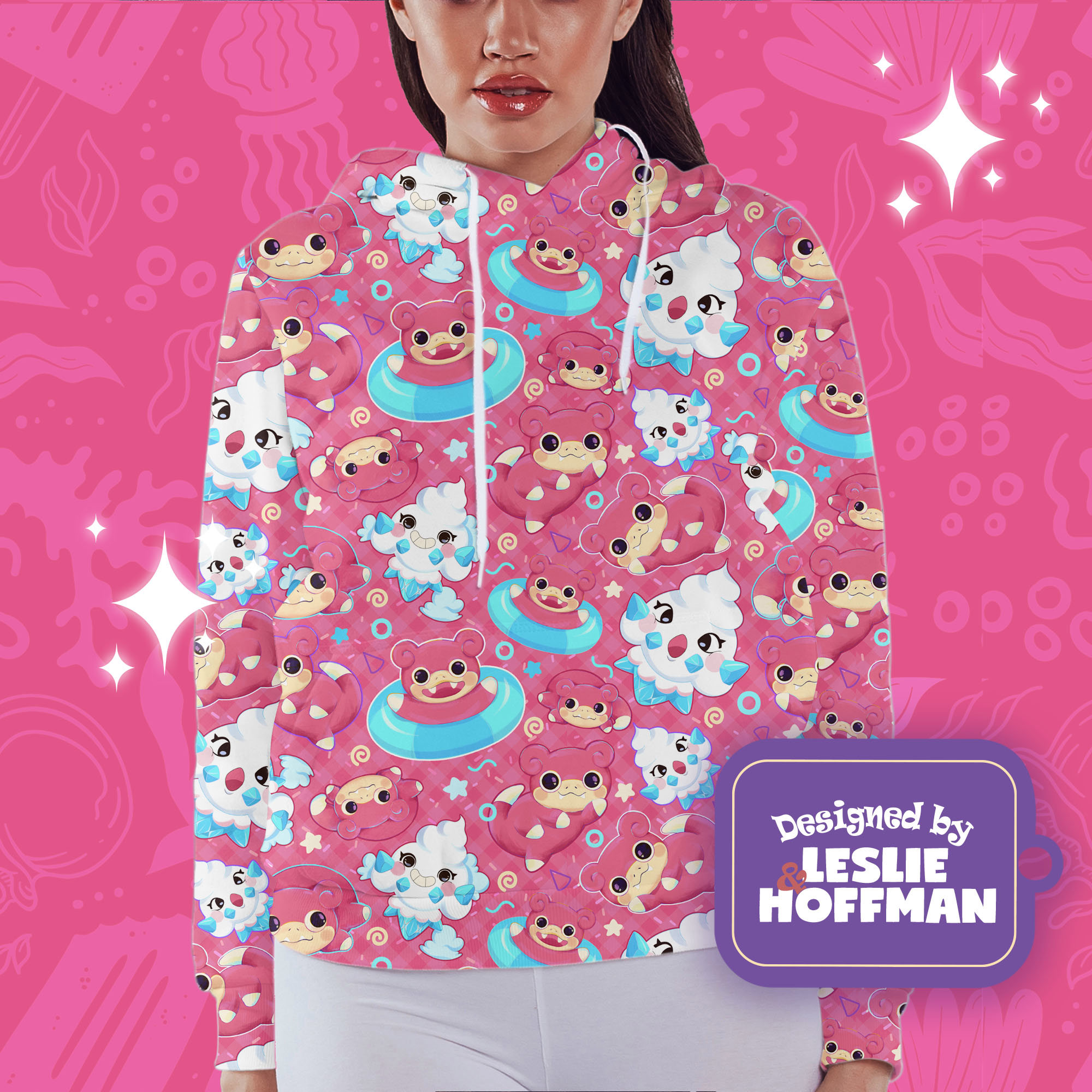 Slowpoke pink psychic pokemon hoodies