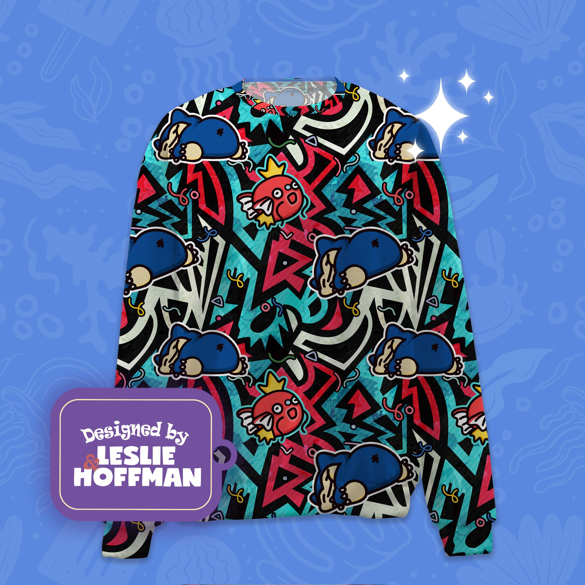 Snorlax magikarp  pokemon sweatshirts