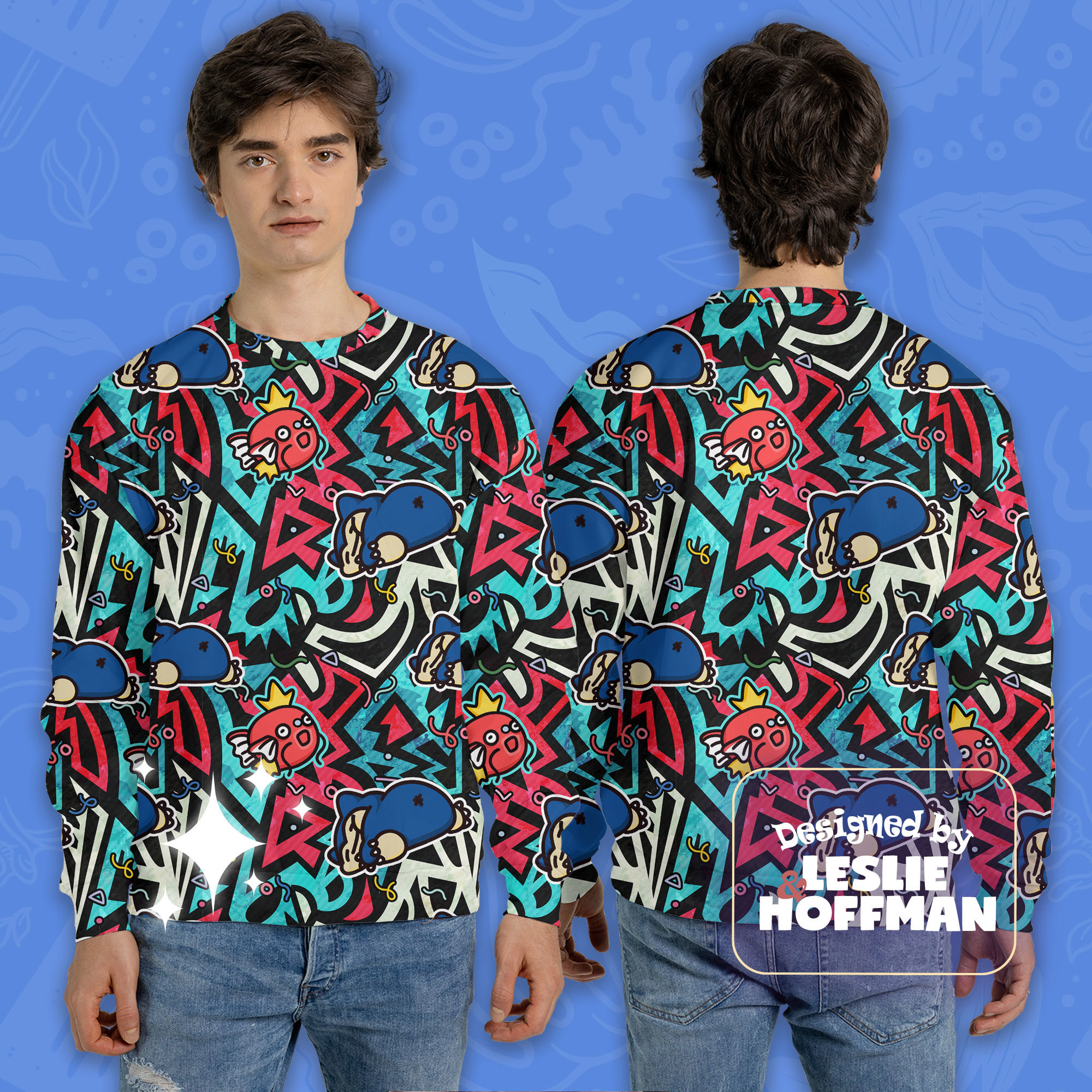 Snorlax magikarp  pokemon sweatshirts