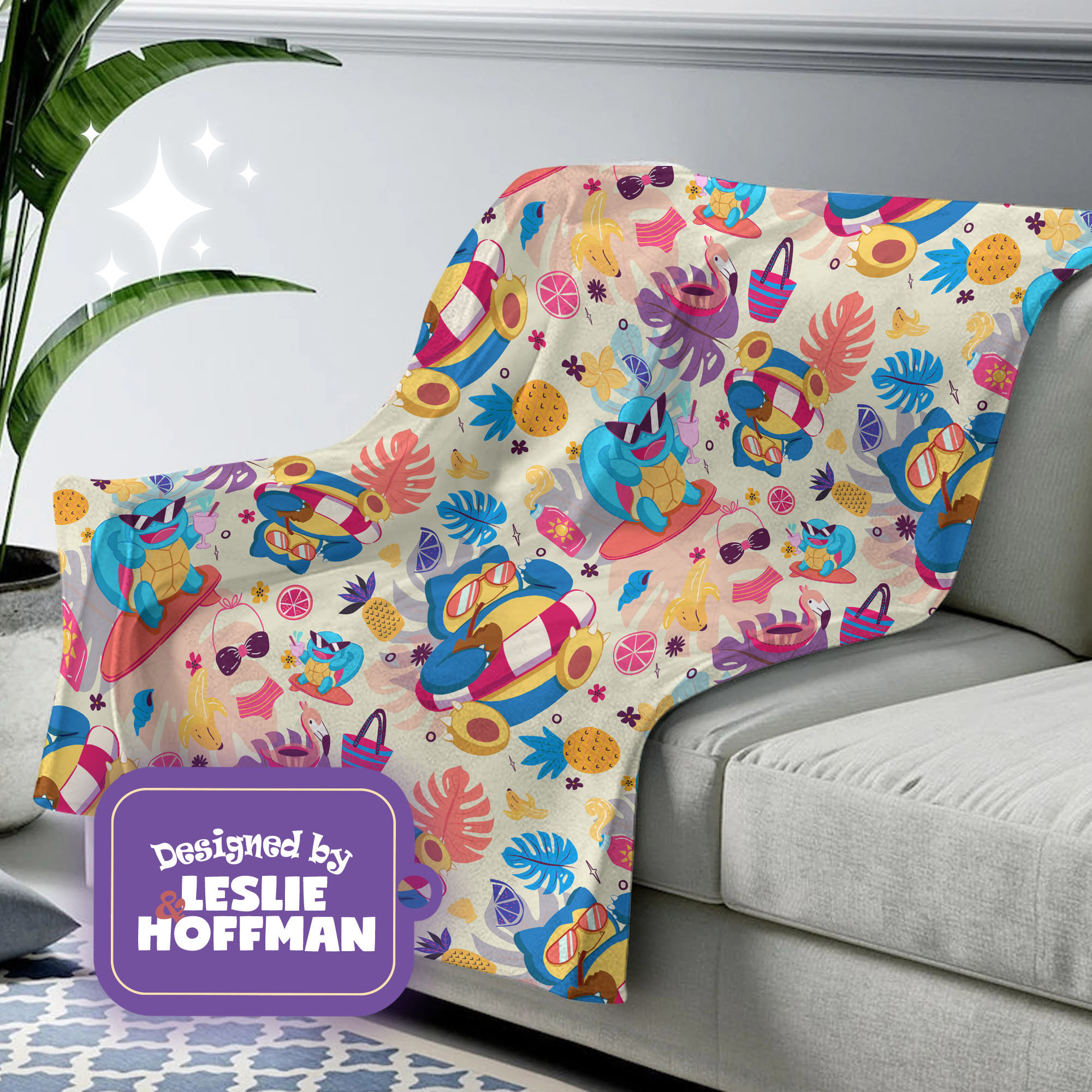 Snorlax Summer Pokemon Blanket