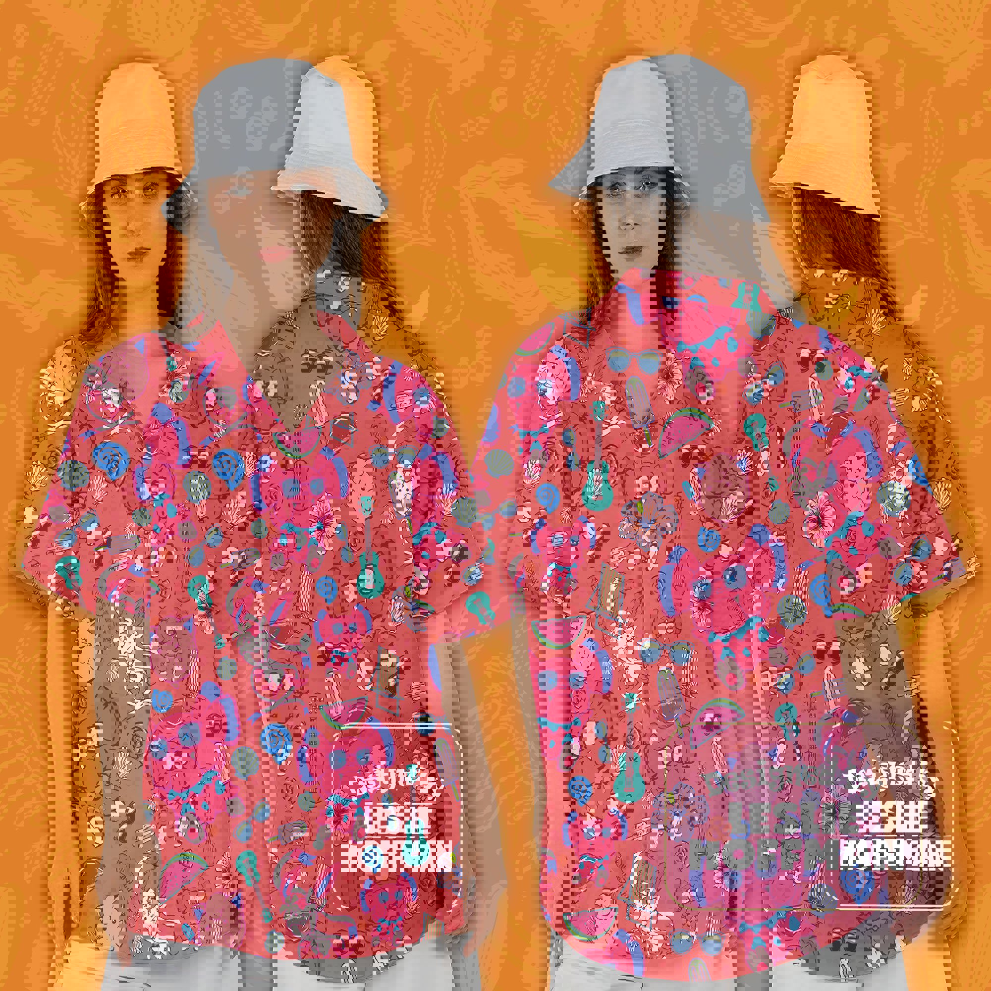 Snubbull Summer Button Up Shirt - Fairy Pokemon Hawaiian Shirt