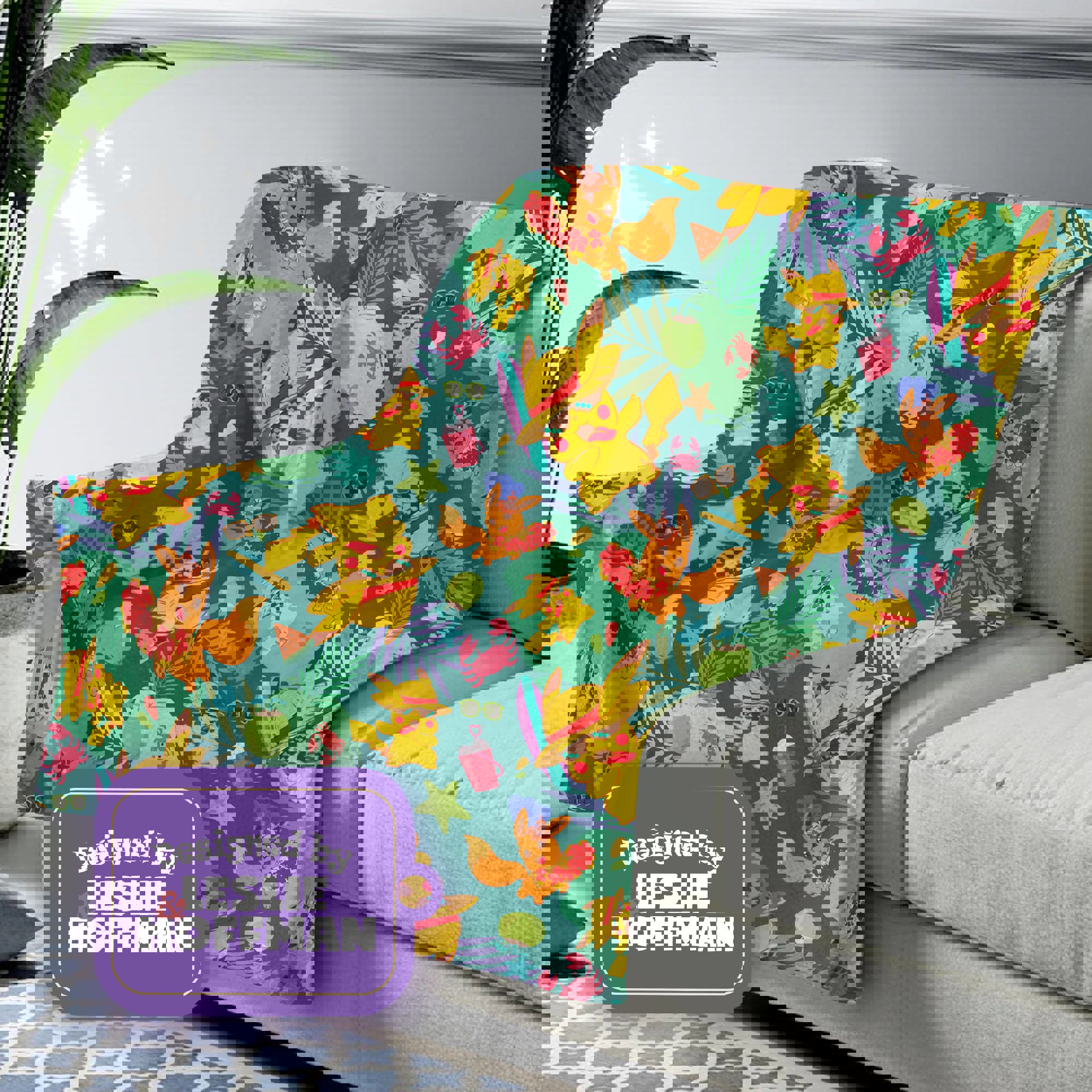 Summer Pikachu Pokemon Fleece Blanket