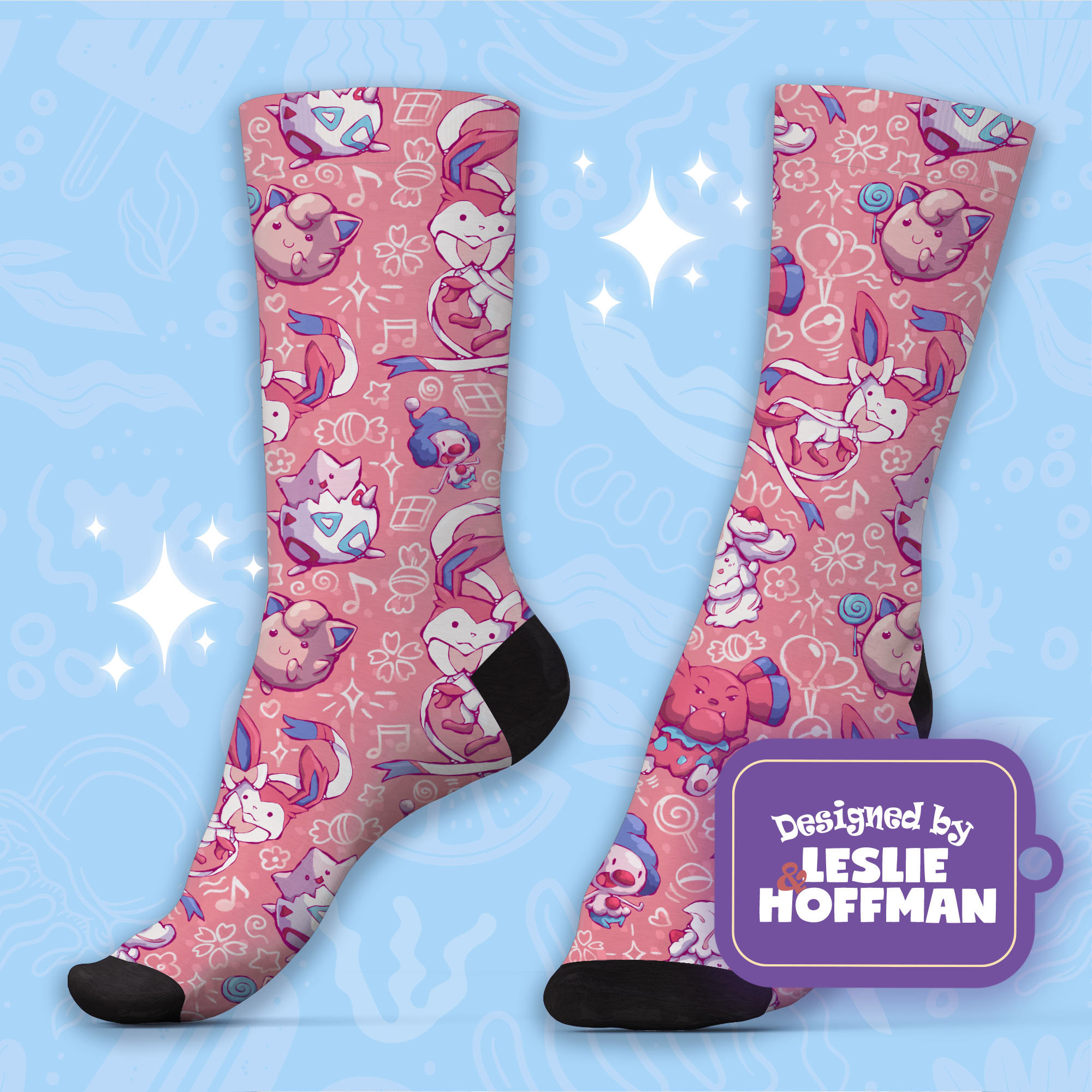 Sylveon Fairy Pinky Pokemon Socks