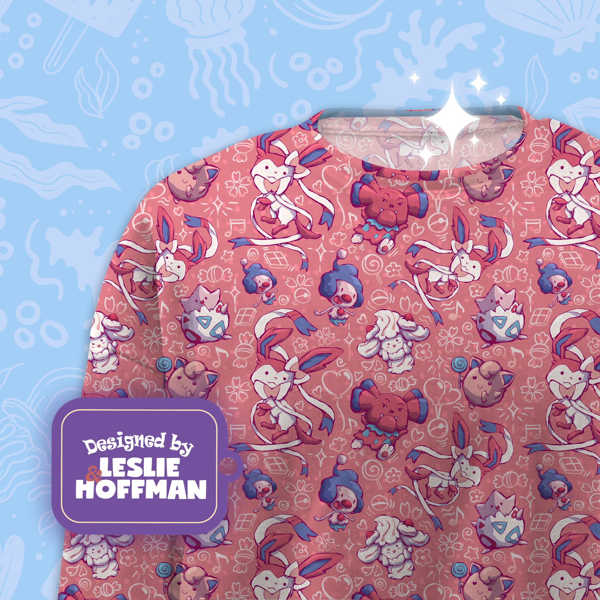 Sylveon fairy pinky pokemon sweatshirt