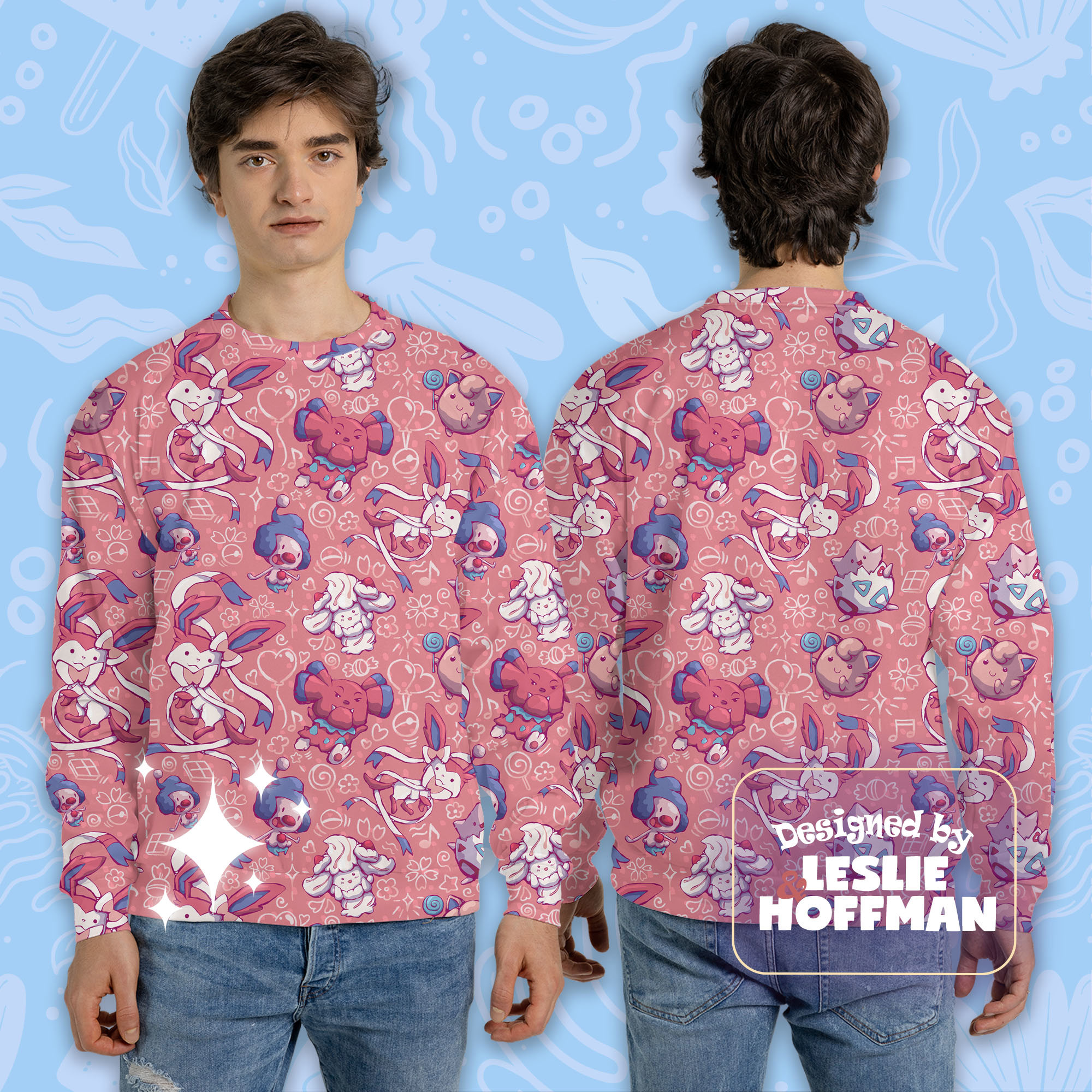 Sylveon fairy pinky pokemon sweatshirt