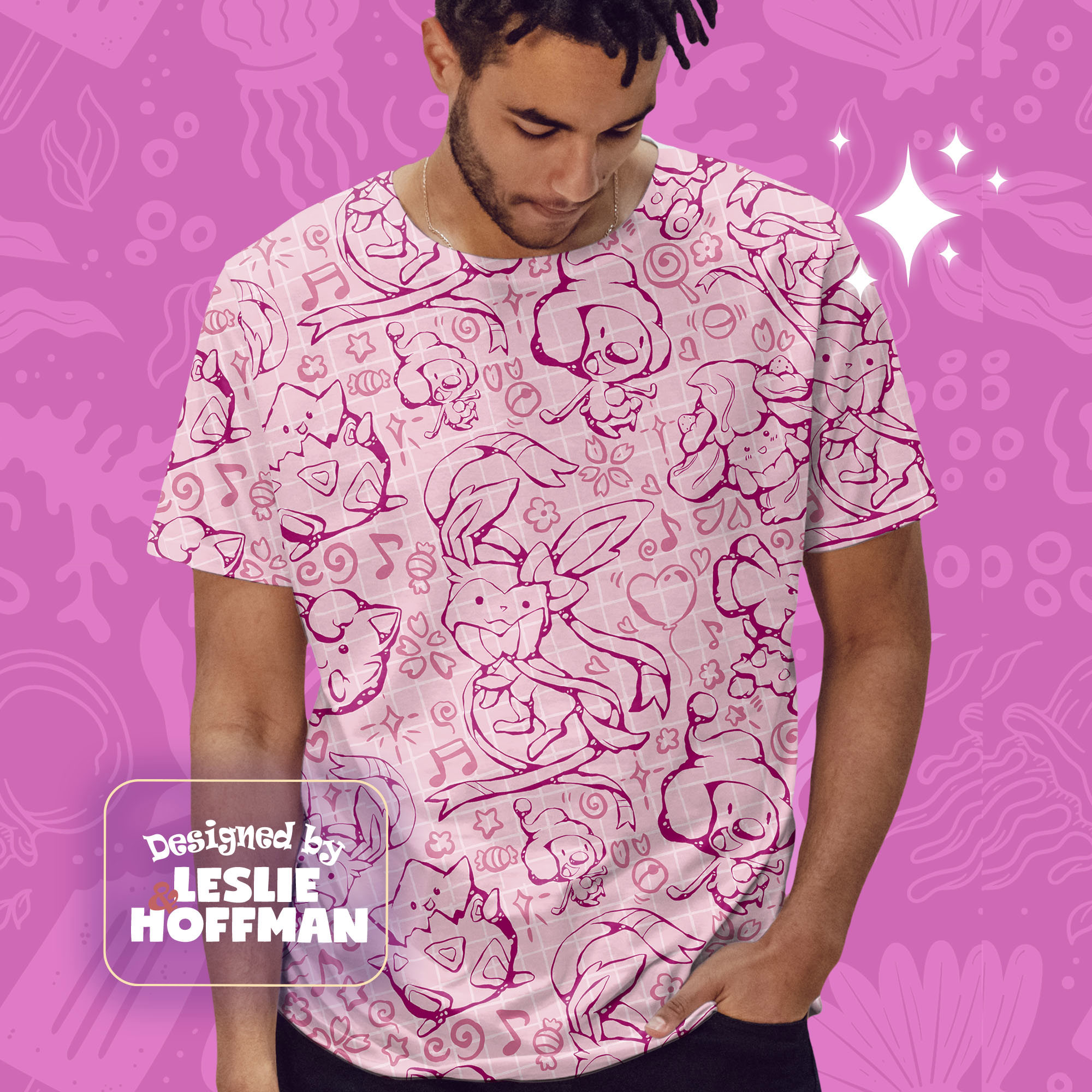 Sylveon Line Fairy Pokemon Shirt