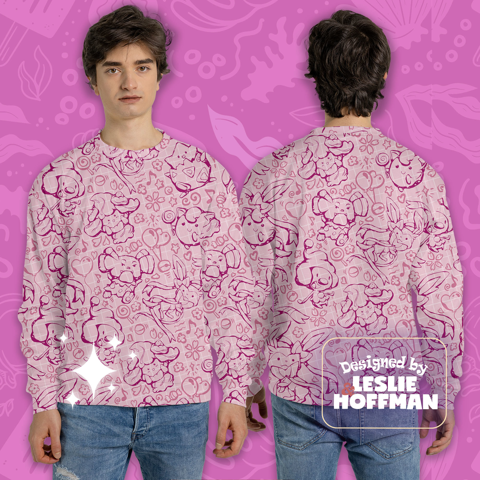 Sylveon line pokemon sweatshirt gifts