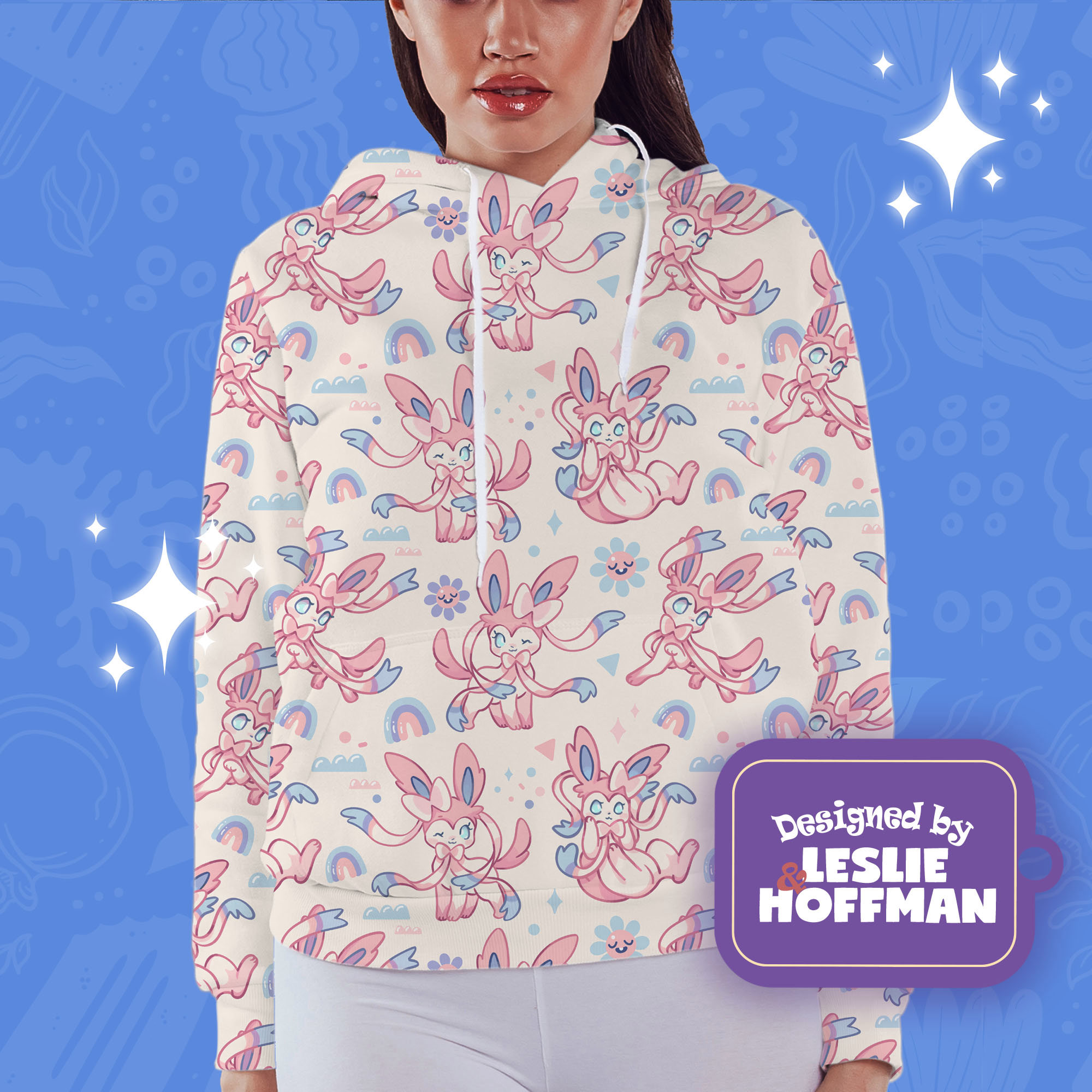 Sylveon pink fairy pokemon hoodies