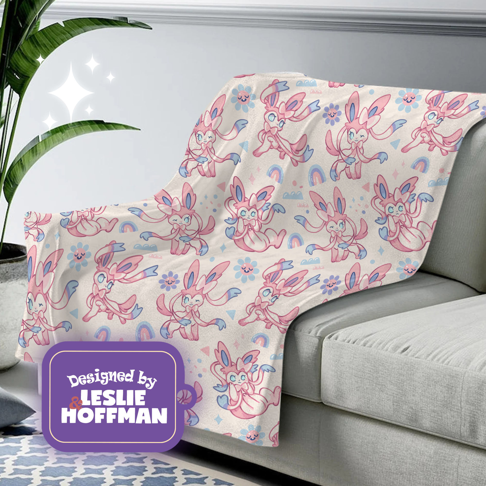 Sylveon Pink Pokemon Blanket