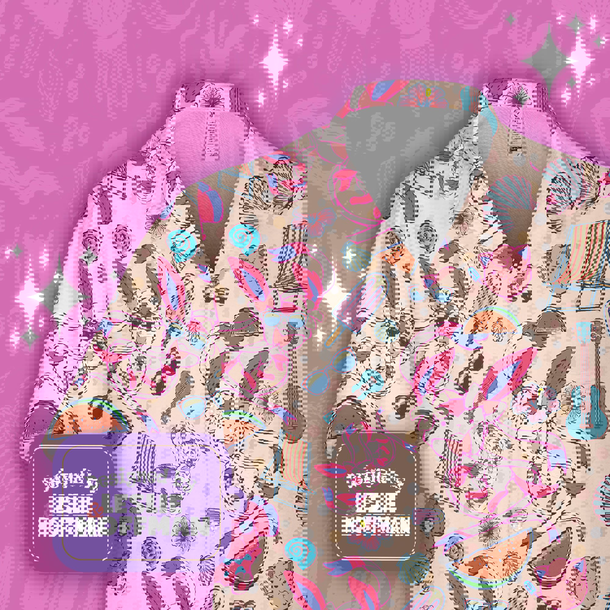 Sylveon Summer Hawaiian Shirt - Fairy Pokemon Button Up Shirt