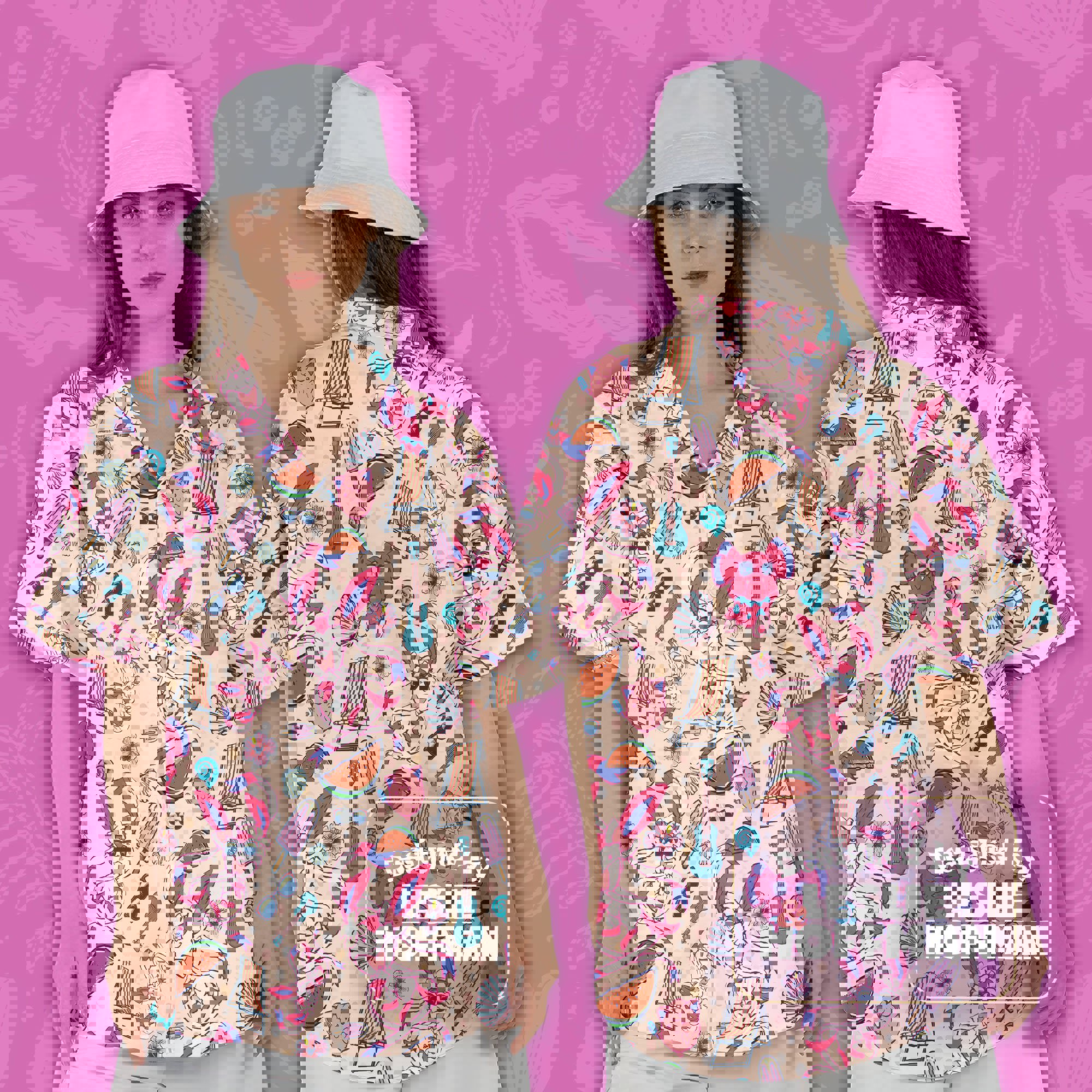 Sylveon Summer Hawaiian Shirt - Fairy Pokemon Button Up Shirt