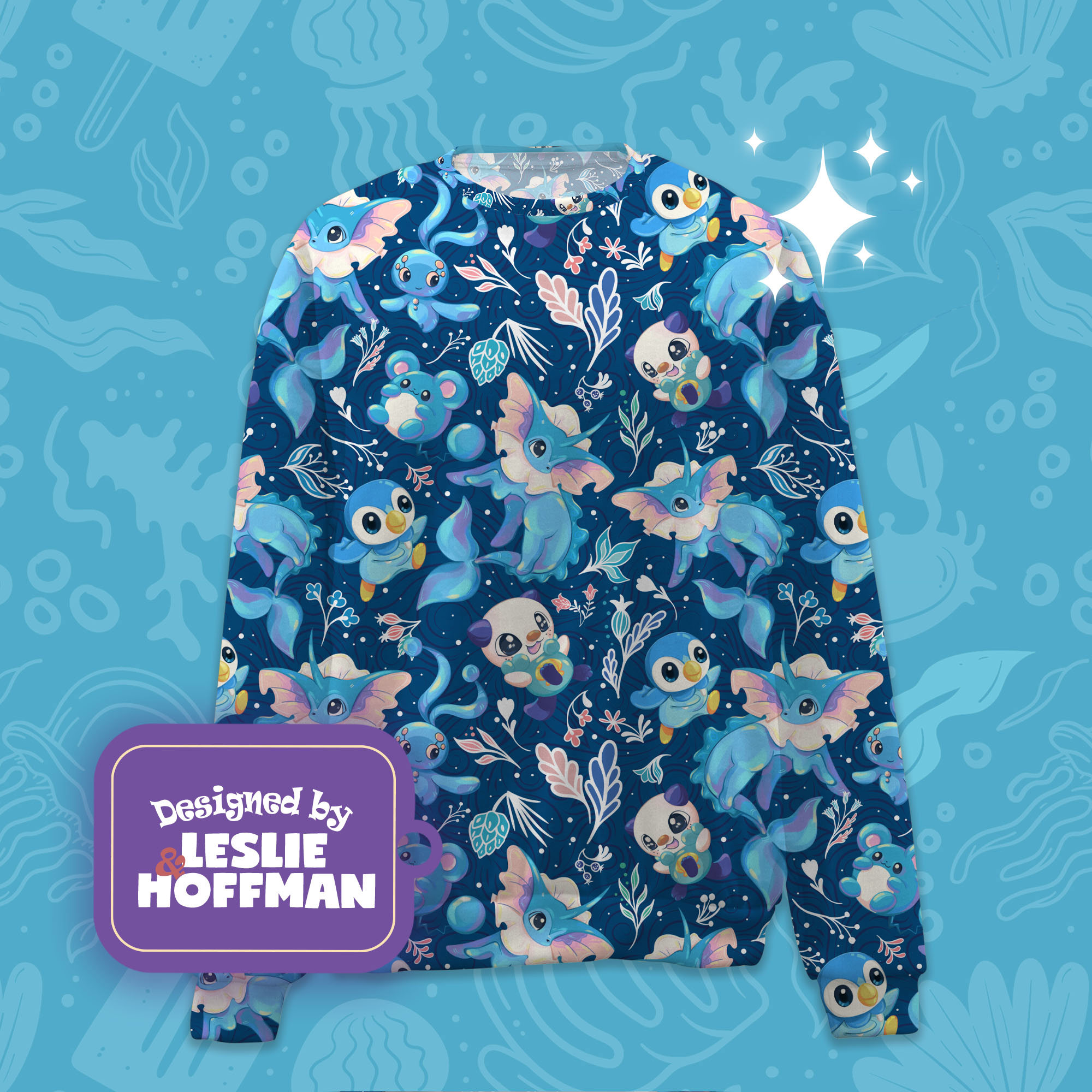 Vaporeon pokemon sweater pokemon sweatshirt