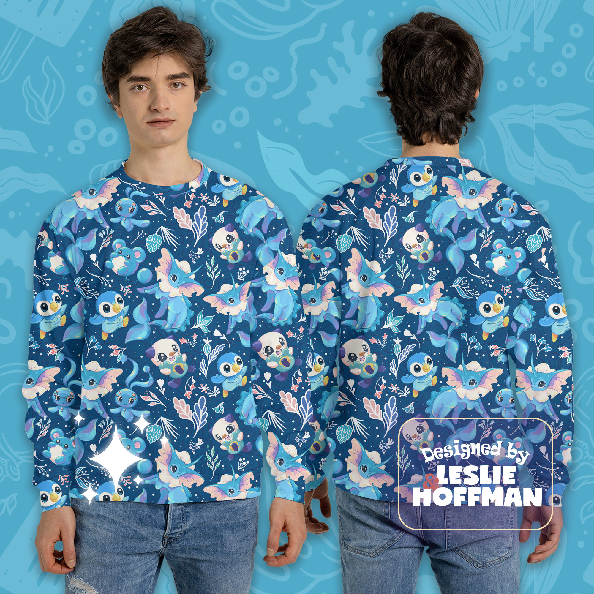 Vaporeon pokemon sweater pokemon sweatshirt