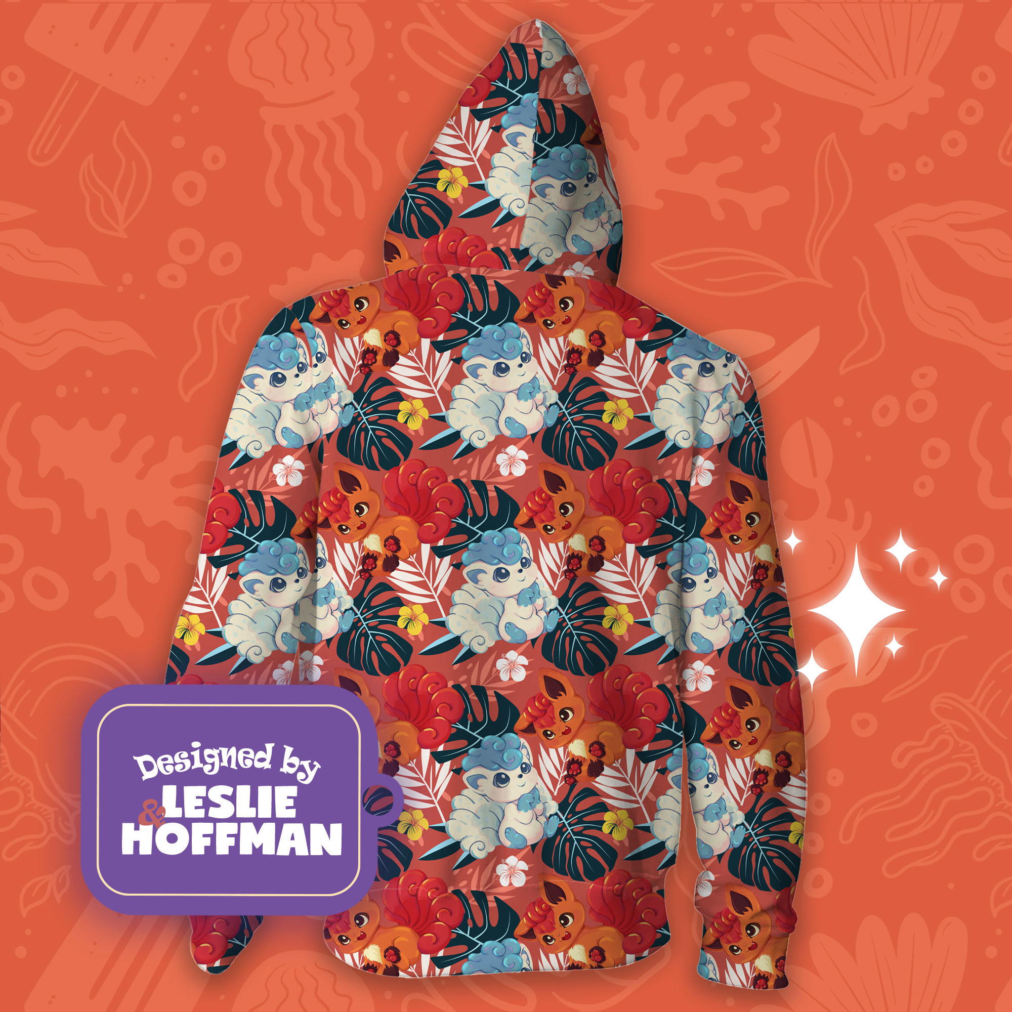 Vulpix couple fire pokemon hoodies
