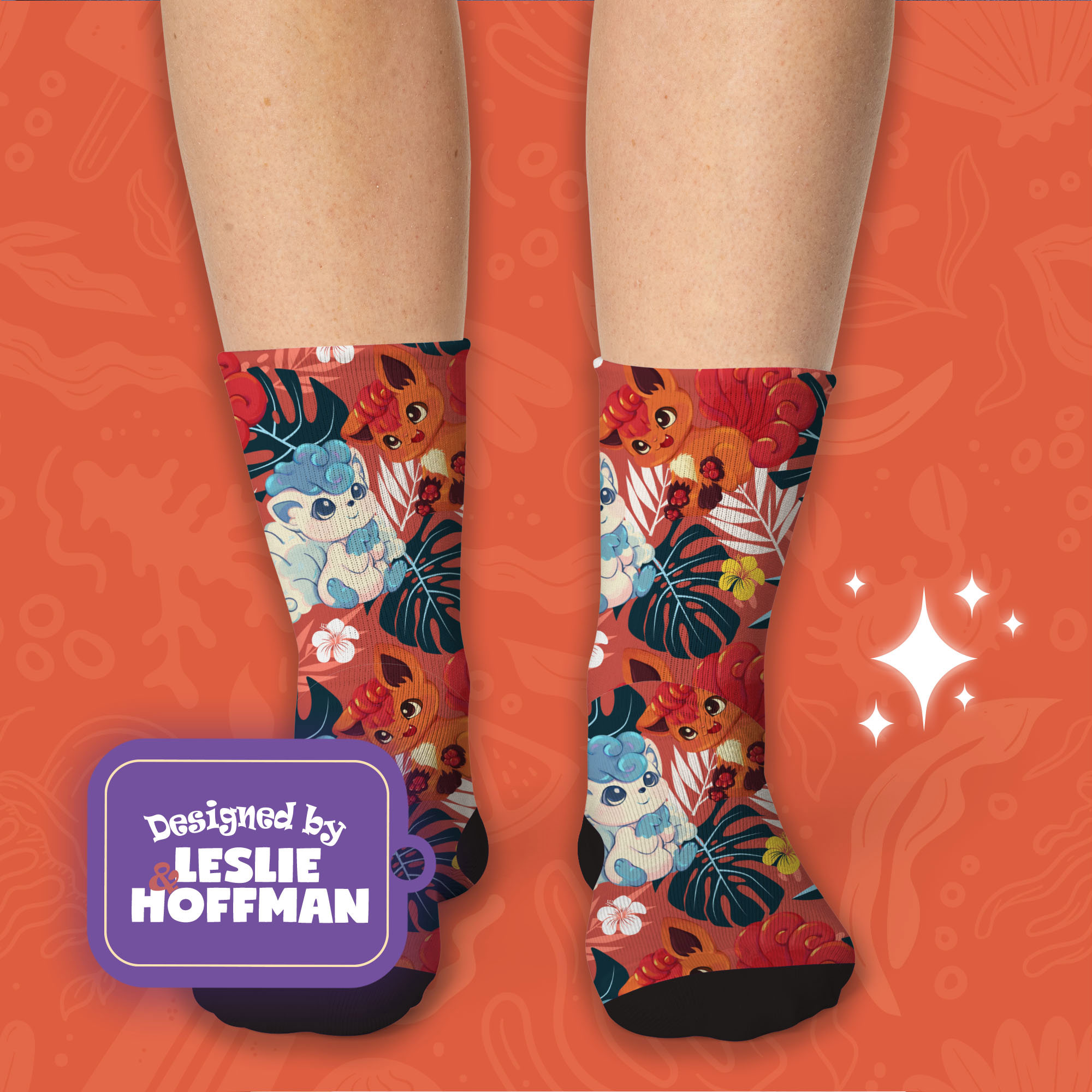 Vulpix Couple Fire Pokemon Socks