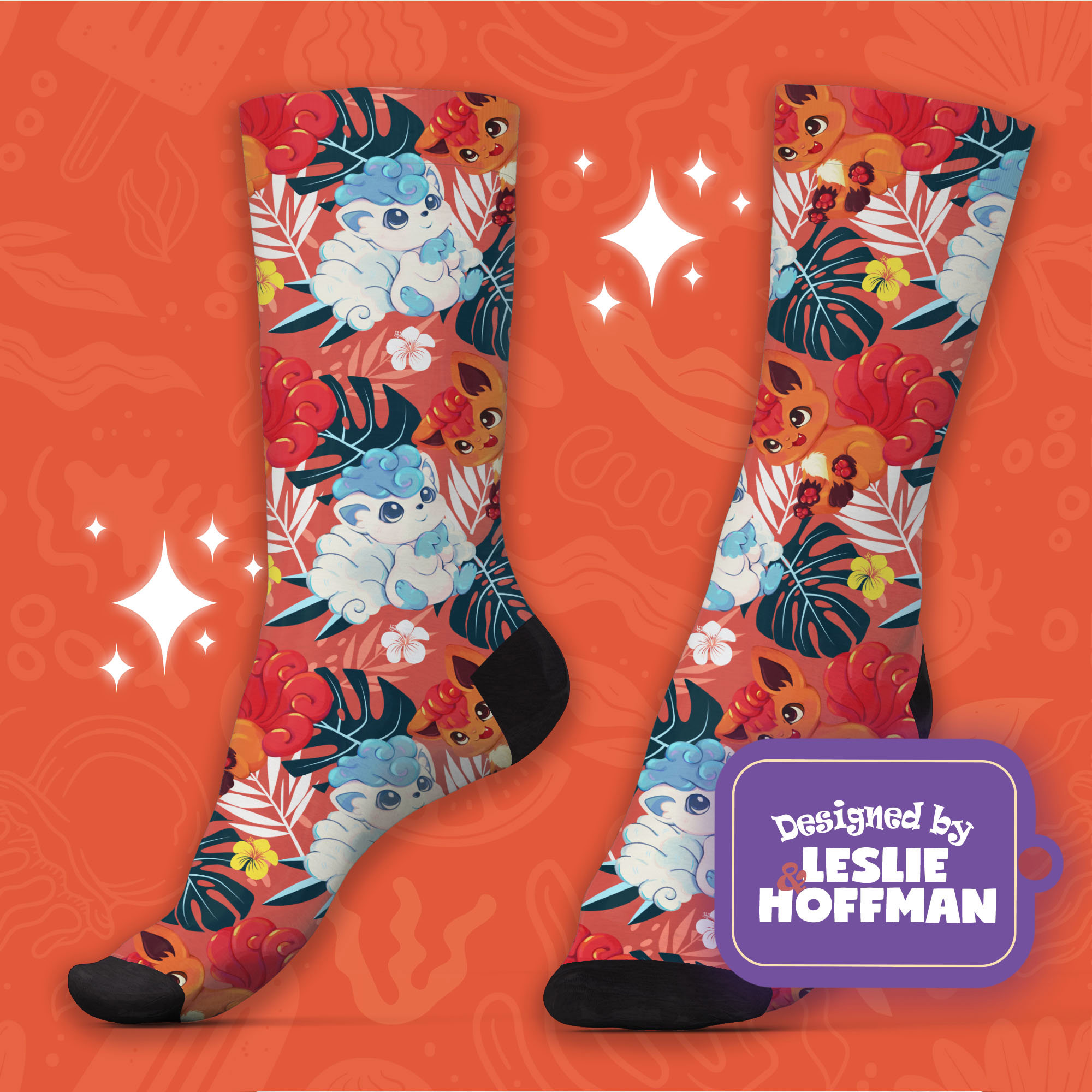 Vulpix Couple Fire Pokemon Socks